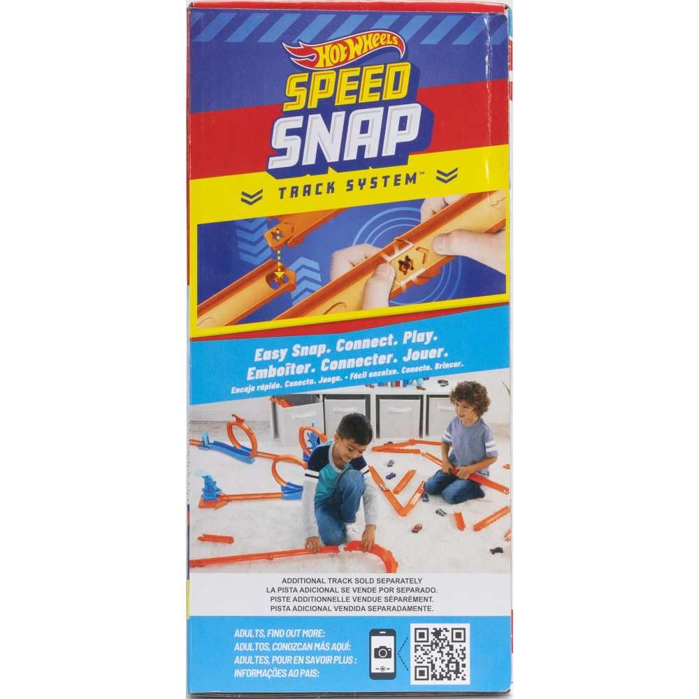 Hot Wheels Toy Car Track Set, Triple Loop Pack & 1:64 Scale Vehicle, Track-Building Components with 3 Loops, Speed Snap Tracks & Adapters