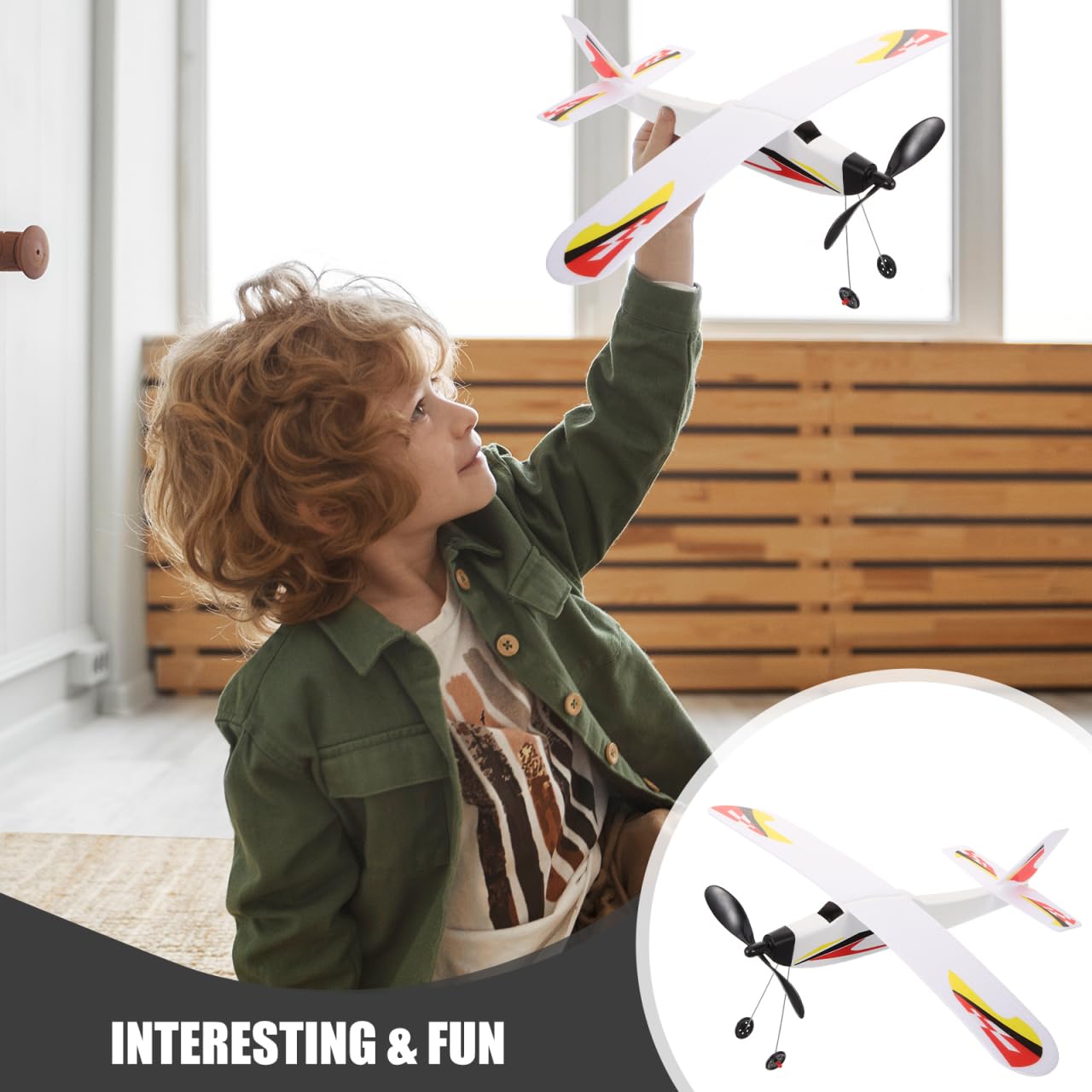 SAFIGLE Rubber Band Airplanes：Balsa Wood Airplane Kits DIY Rubber Band Powered Glider Model Toy - Foam Aircraft for Kids Amp Outdoor Play Educational Toy for Hand-Eye Coordination 15.5 X 12.2 Inch