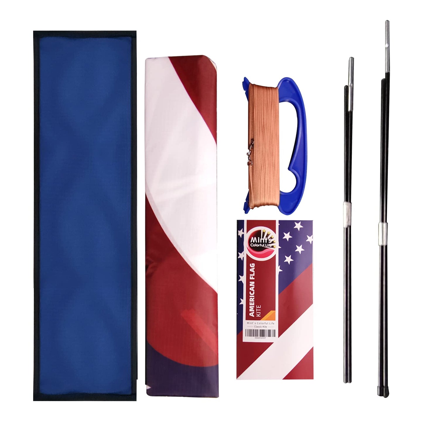Mint's Colorful Life Delta Kite for Kids & Adults, Extremely Easy to Fly Kites, Best Kite for Beginner (American Flag)