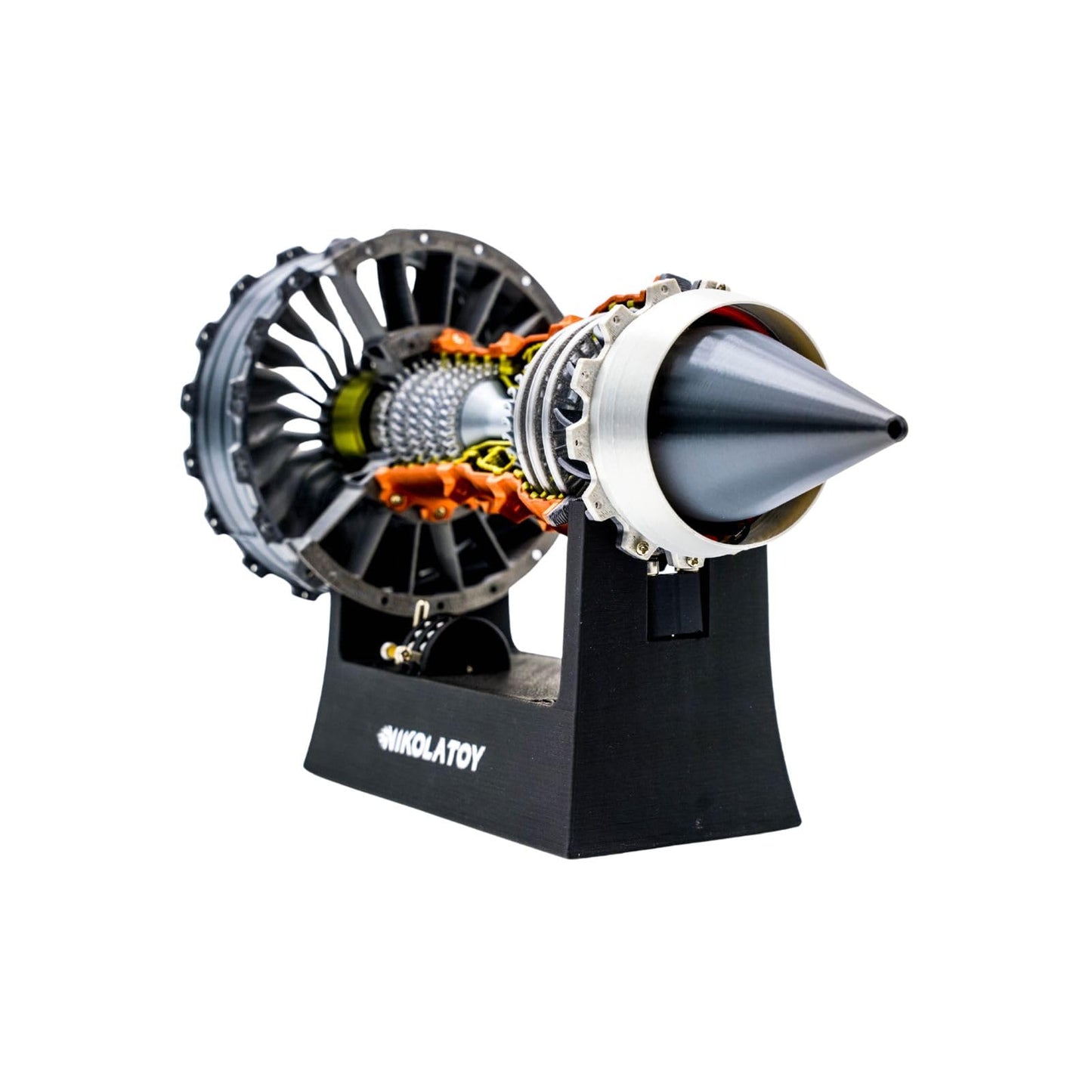NikolaToy TR900 Turbofan Engine Model Kit – 1:20 Scale Turbojet Aircraft Engine – 3D Printed Mechanical Science Education Toy Aviation Enthusiast Gift – Deluxe Version (Finished)