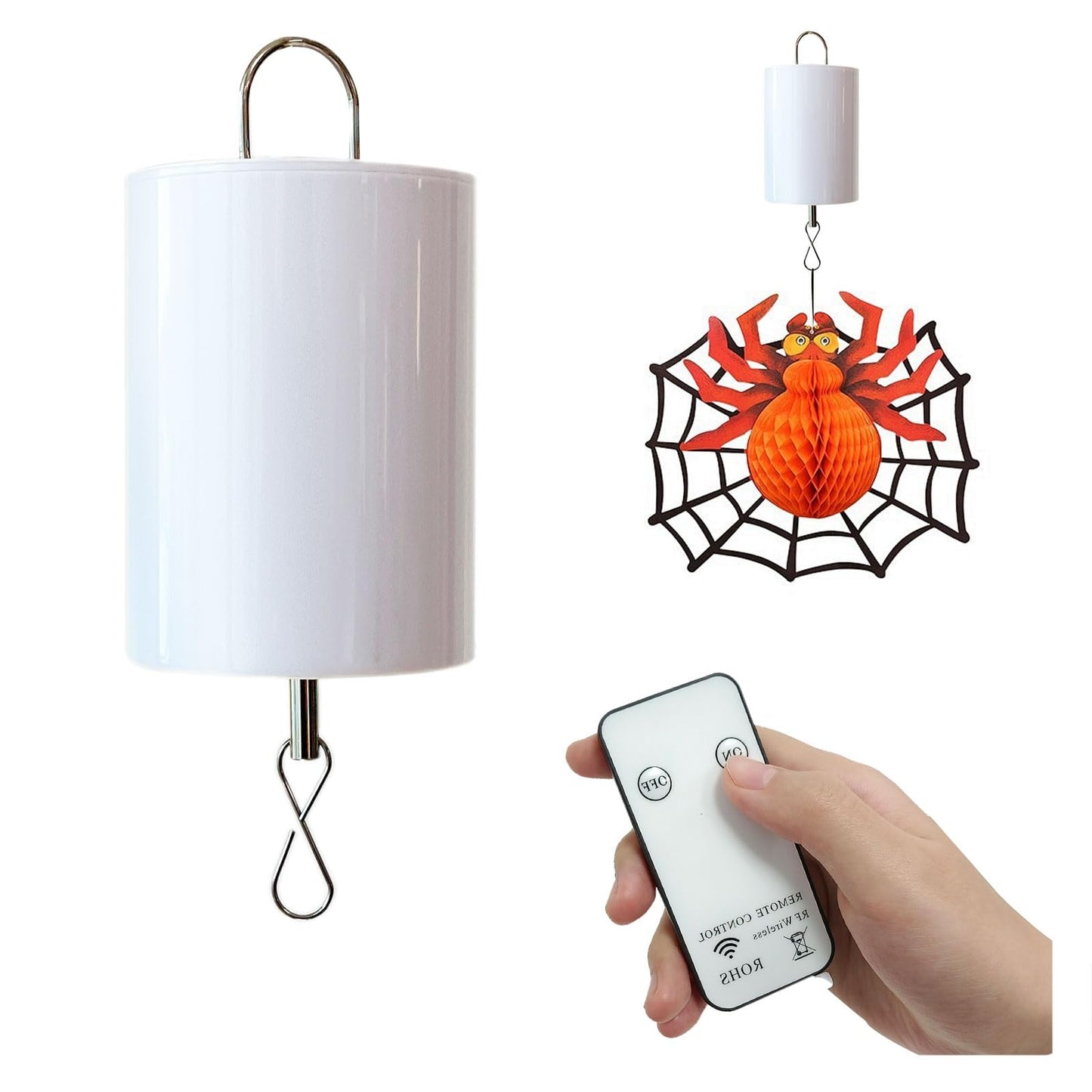 Eiryhope Wind Spinner Motor with Remote | Hanging Display for Wind Chimes, Windcatcher, Suncatcher, Garden Decor, Christmas Ornament, Disco Ball, 20 RPM