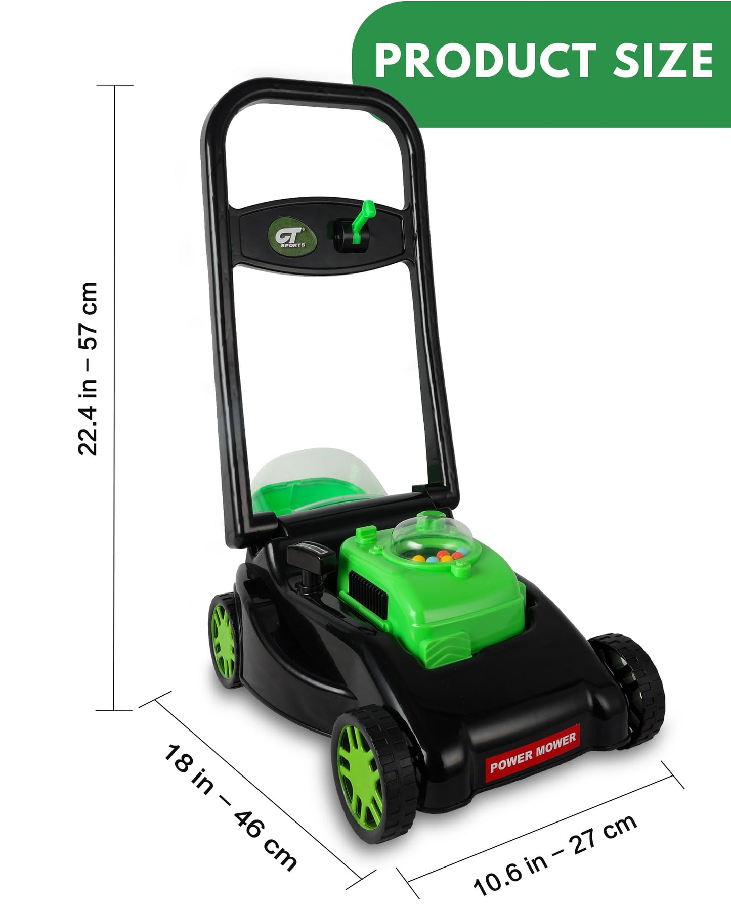 Kids Lawn Mower with Realistic Grass-Cutting Action and Sounds – No Batteries Required | Fun Outdoor Push Toy, Birthday Gift & Holiday Present for 3, 4, 5, 6Year Old Boys and Girls (Black)