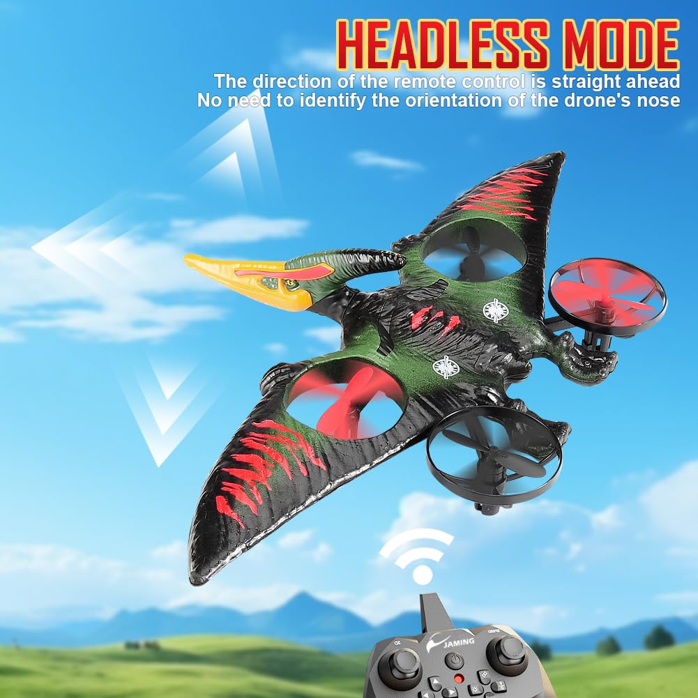jaming Pterodactyl Drone Dragon Toys Rc Airplanes for Kids and Adults Easy to Flying Dinosaur Toys Remote Controlled Aircraft for Beginners Hobby RC Plane Toys Birthday Gifts for Boys 8-12