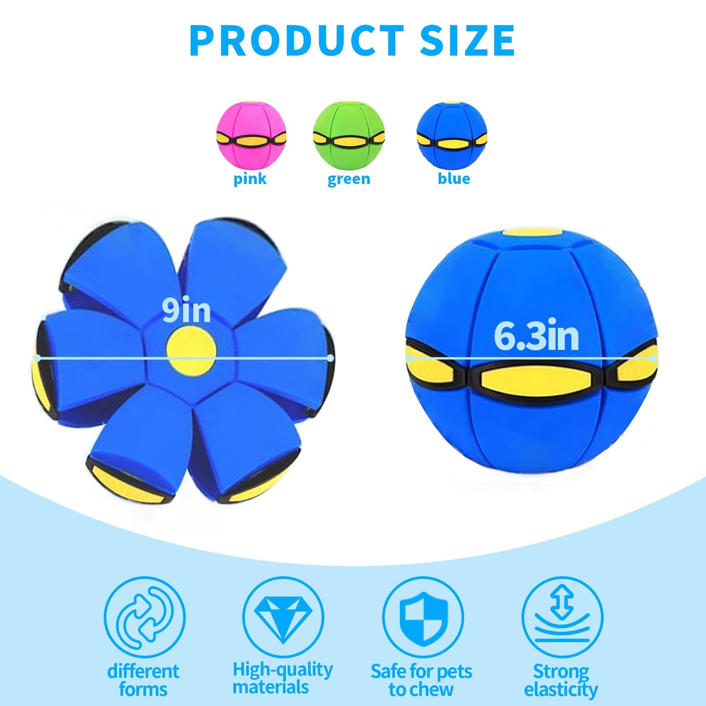 FlidRunest 3-Piece Flying Saucer Dog Toy Set, Interactive LED Dog Disc Toy