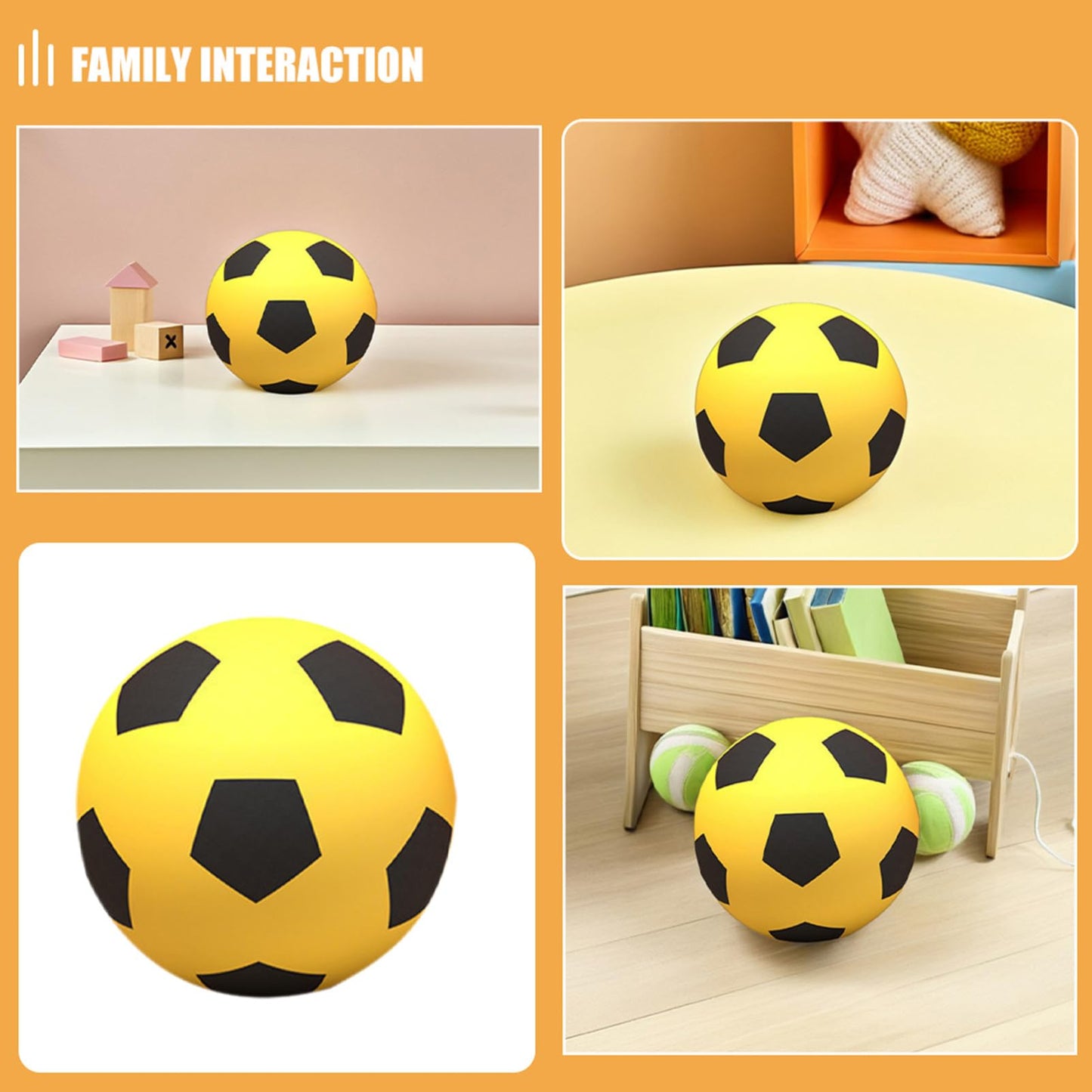 BESPORTBLE Silent Indoor Soccer Ball Soft PU Foaming Mute Football for Family Play and Safe Fun Encourages Bonding and Interactive Activities
