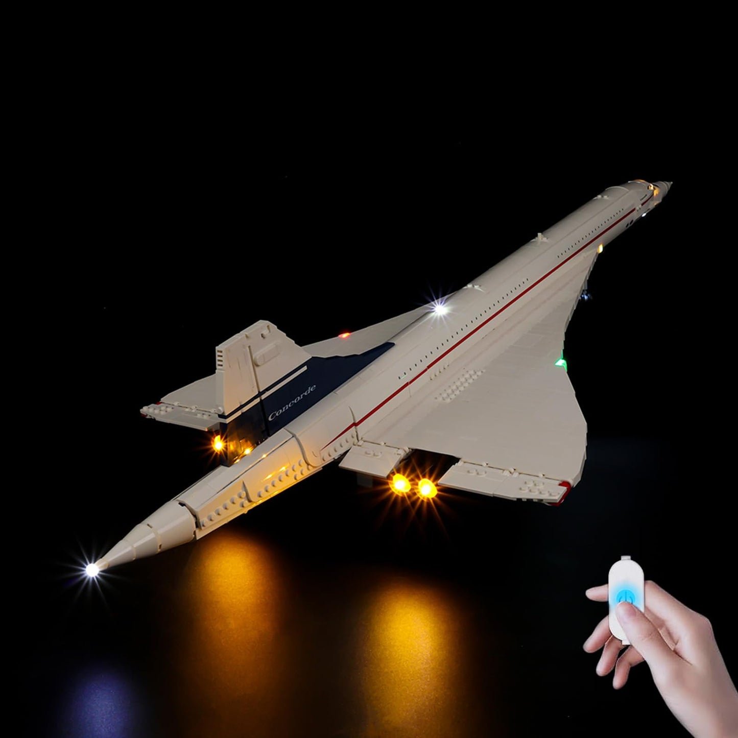 BrickSoul Light Up Kit Compatible with Lego Concorde Model Aircraft 10318 Building Set, Upgrade Wired Dimmable Lighting Accessories for Lego Fans, Not Included 10318 Model