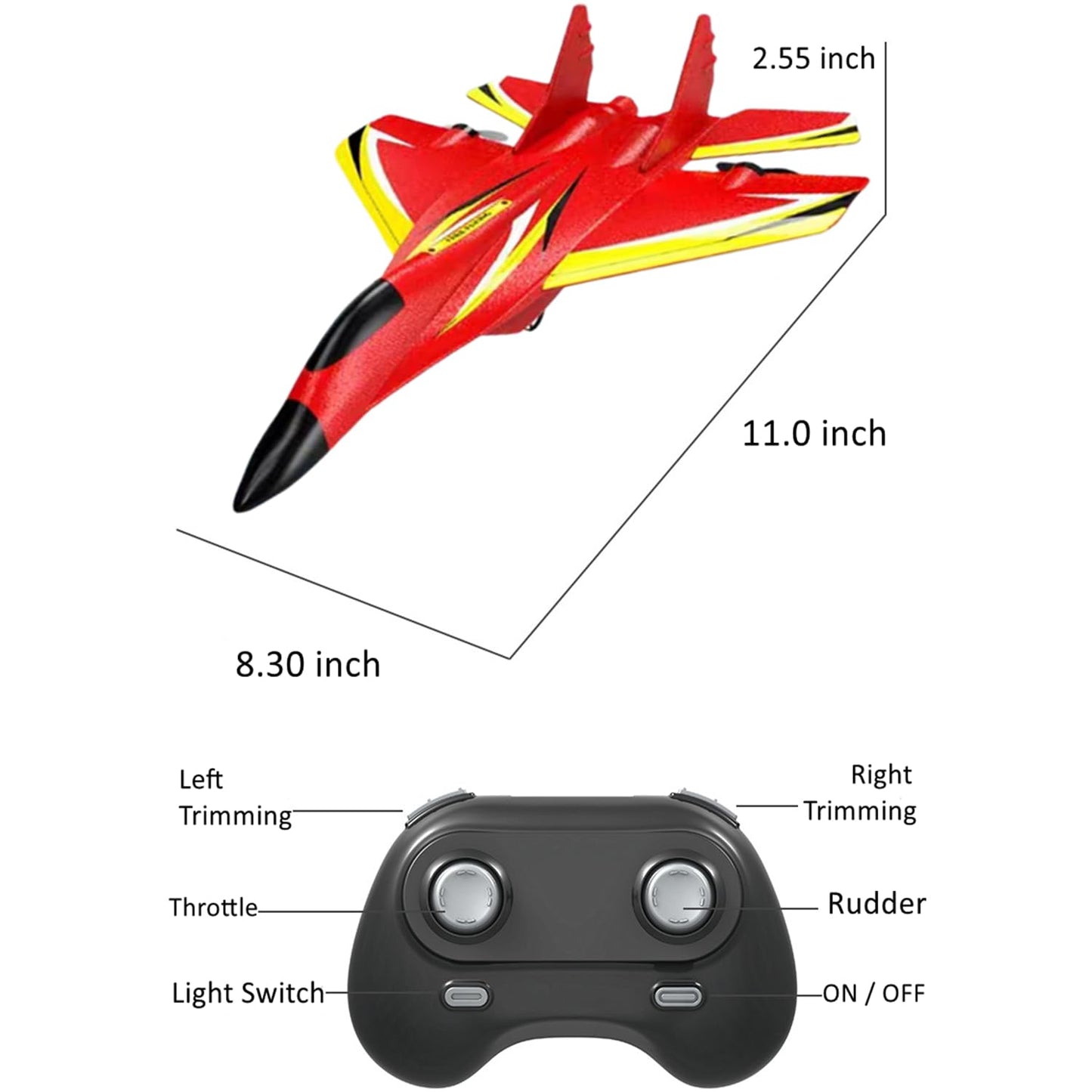 Vecktodisy Remote Control Airplane for Kids & Adults,Foam RC Airlane Toys RTF,2 Channels RC Plane with Gyro,Easy to Fly RC Aircraft for Beginner