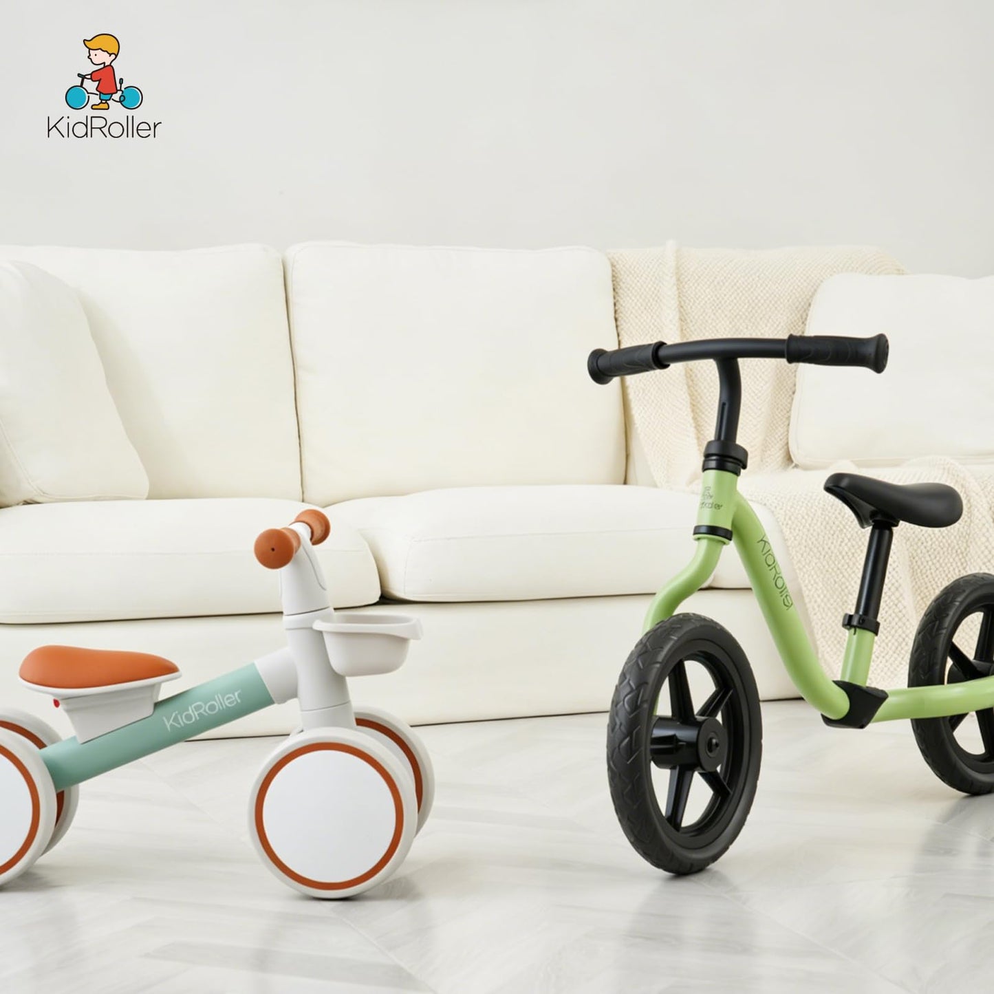 KidRoller Kid's Balance Bikes for 1 Year Old Boys and Girls, 12-36 Months Toddler Ride-on with Adjustable Seat and a Front Basket, First Birthday Gifts Sky Blue