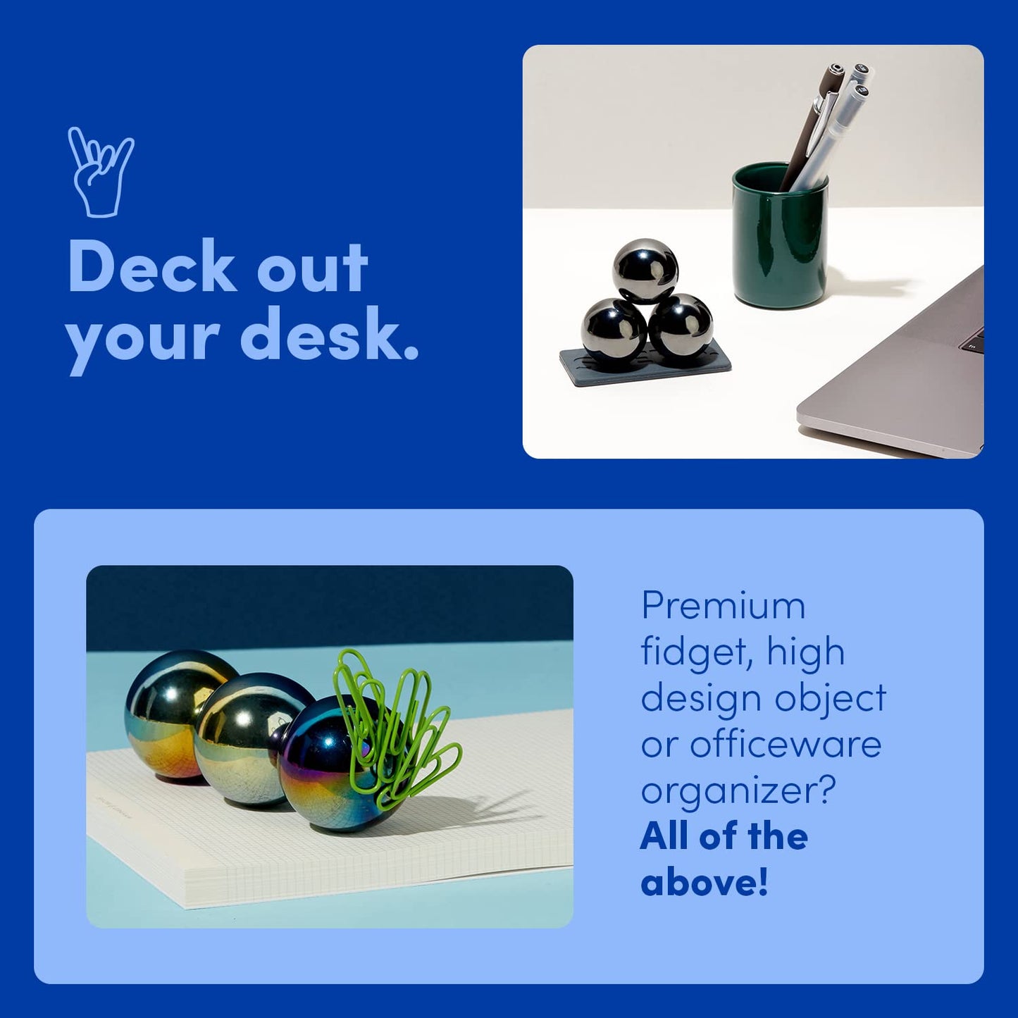 Speks Supers Magnetic Balls Fidget Toy for Adults and Teens 14+ | Stress Relief, Desk Toy | Stocking Stuffers & Office Holiday Gifts | Gunmetal 6 Pack