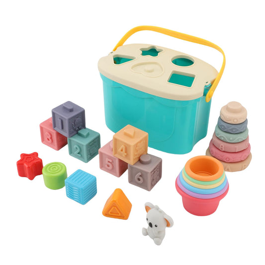 Soft Rubber Stacking Building Blocks for Babies Grip Training Educational Toys for Bath Play, Soft Infant Blocks for Children