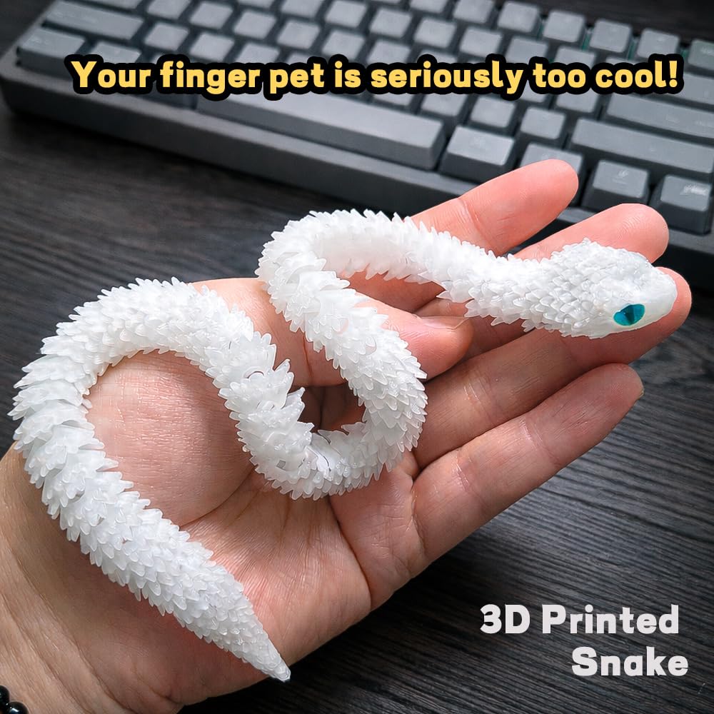 5PCS 12-Inch 3D Printed Snake Fidget Toys, Articulated Snakes, Glow in The Dark, Desk Decor, Shelf Display, Stress Relief, Family Play, Easter Basket Stuffers, Party Favor, Gifts for Kids & Adults