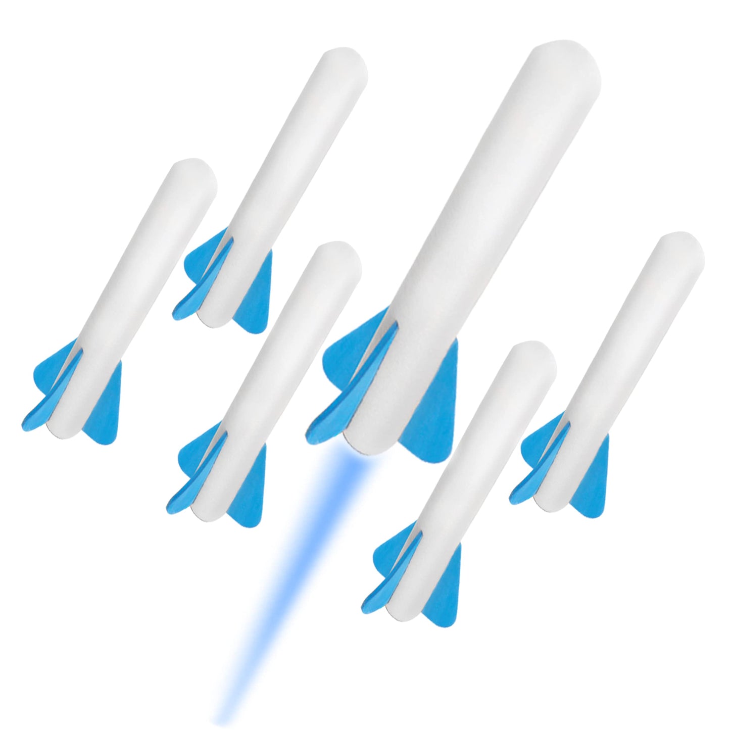 Stomp Rocket Jr Glow Rocket Refills, 6 Rockets - Replacement Glow in The Dark Rockets for Soft Foam Rocket Launcher for Kids - Fun Backyard & Outdoor Kids Toys Gifts for Boys & Girls