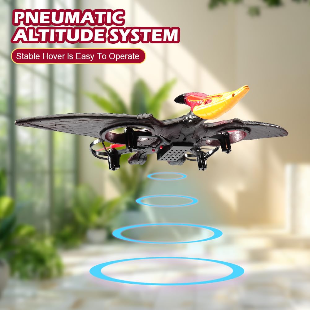 jaming Pterodactyl Drone Dragon Toys Rc Airplane for Kids and Adults Easy to Flying Dinosaur Toys Remote Controlled Aircraft for Beginners Hobby RC Plane Toys Birthday Gifts for Boys 8-12