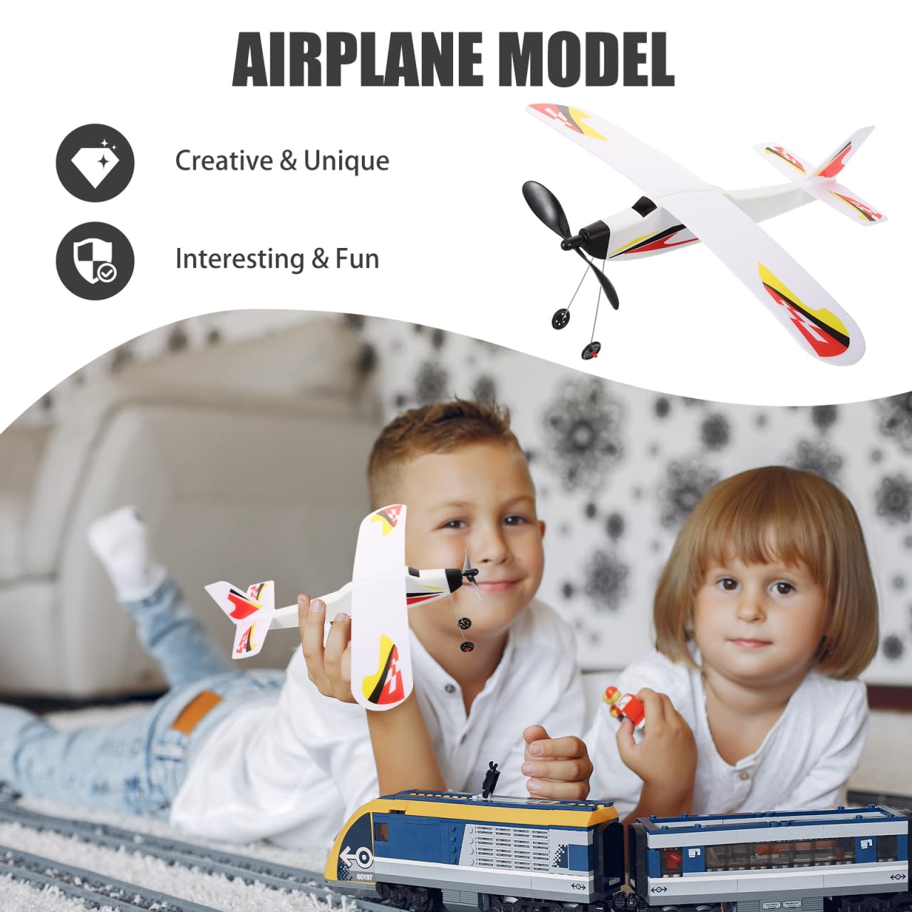SAFIGLE Rubber Band Airplanes：Balsa Wood Airplane Kits DIY Rubber Band Powered Glider Model Toy - Foam Aircraft for Kids Amp Outdoor Play Educational Toy for Hand-Eye Coordination 15.5 X 12.2 Inch