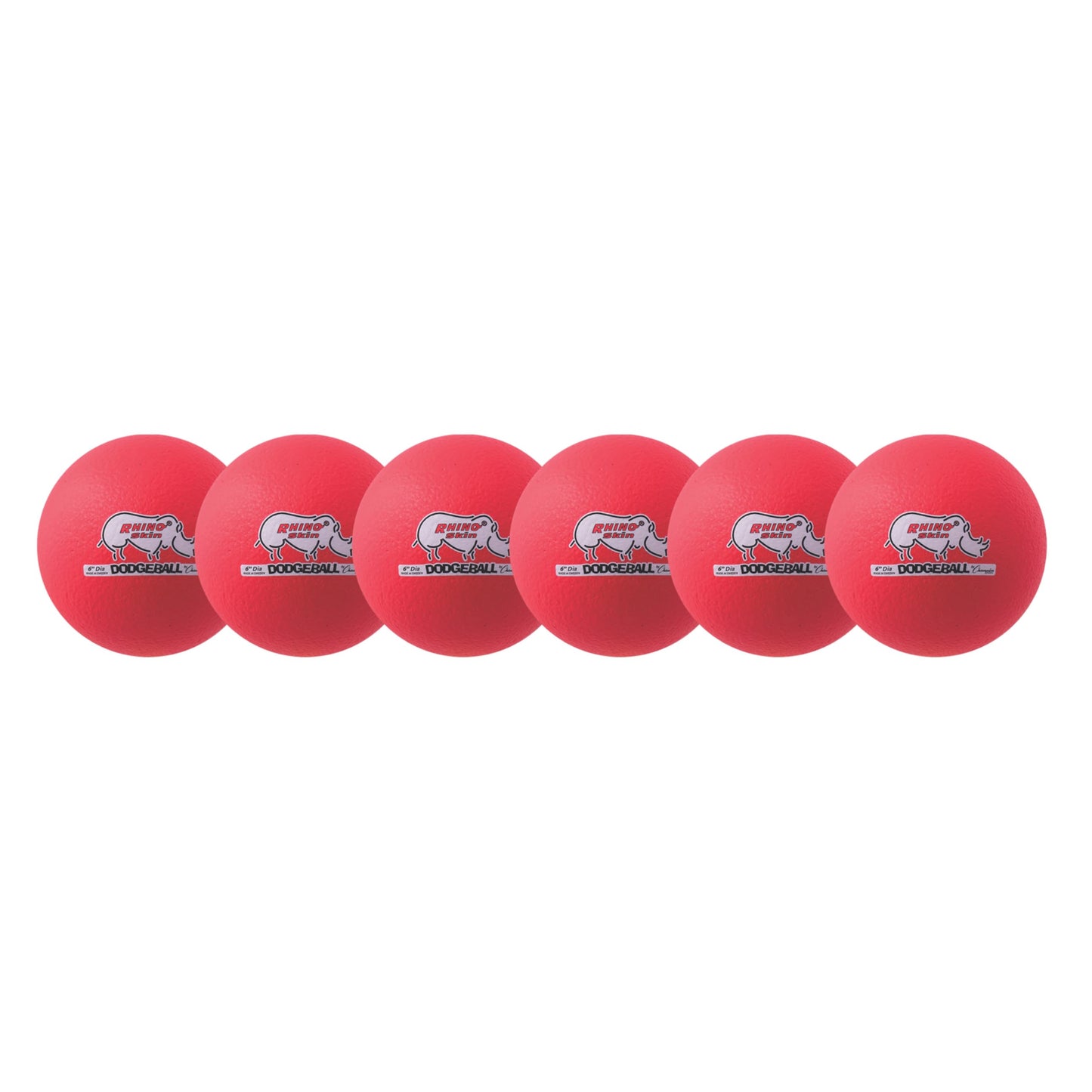Champion Sports 6" Neon Red Rhino Skin Low Bounce Dodgeball Set