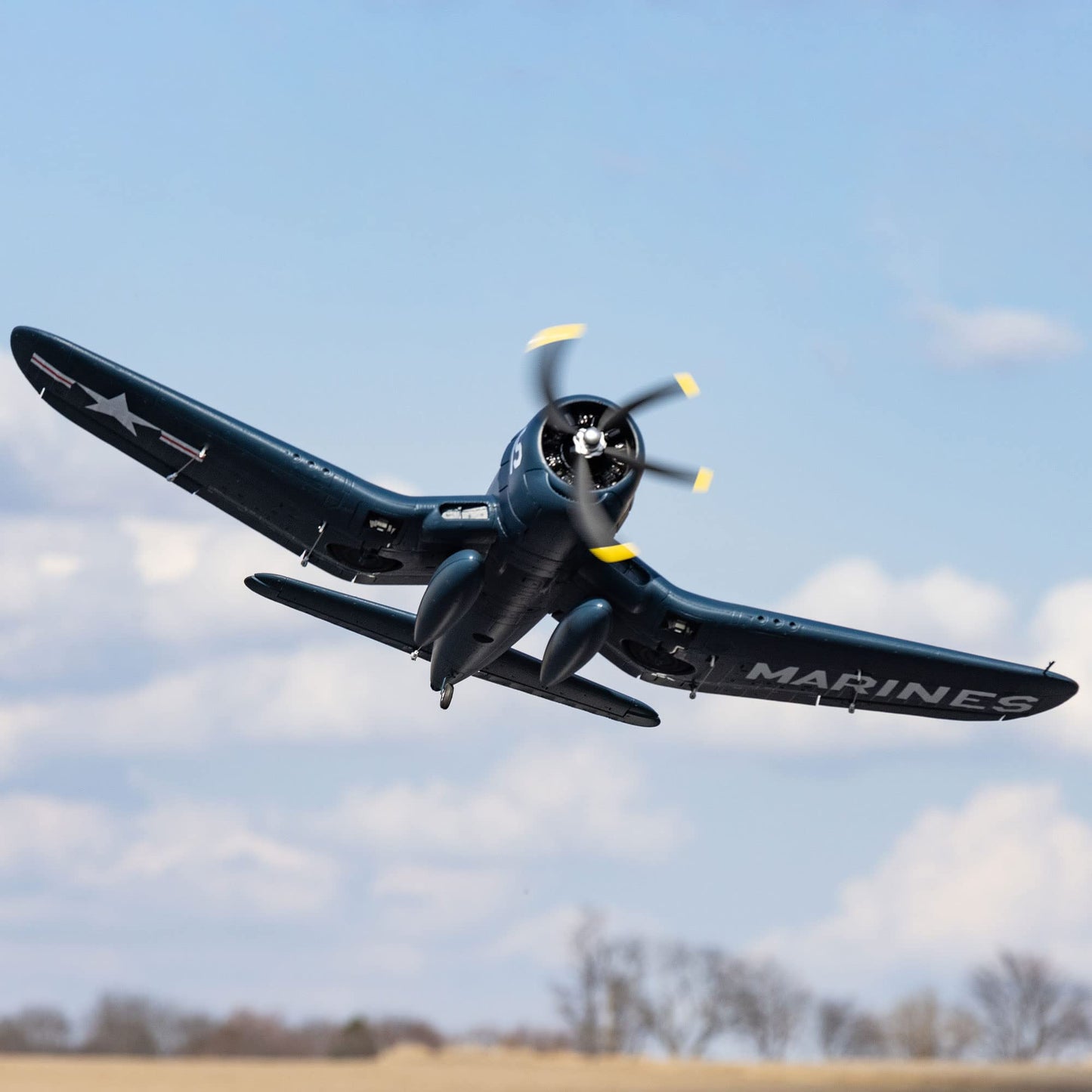 E-flite RC Airplane F4U-4 Corsair 1.2m BNF Basic Transmitter Battery and Charger Not Included with AS3X and Safe Select EFL18550