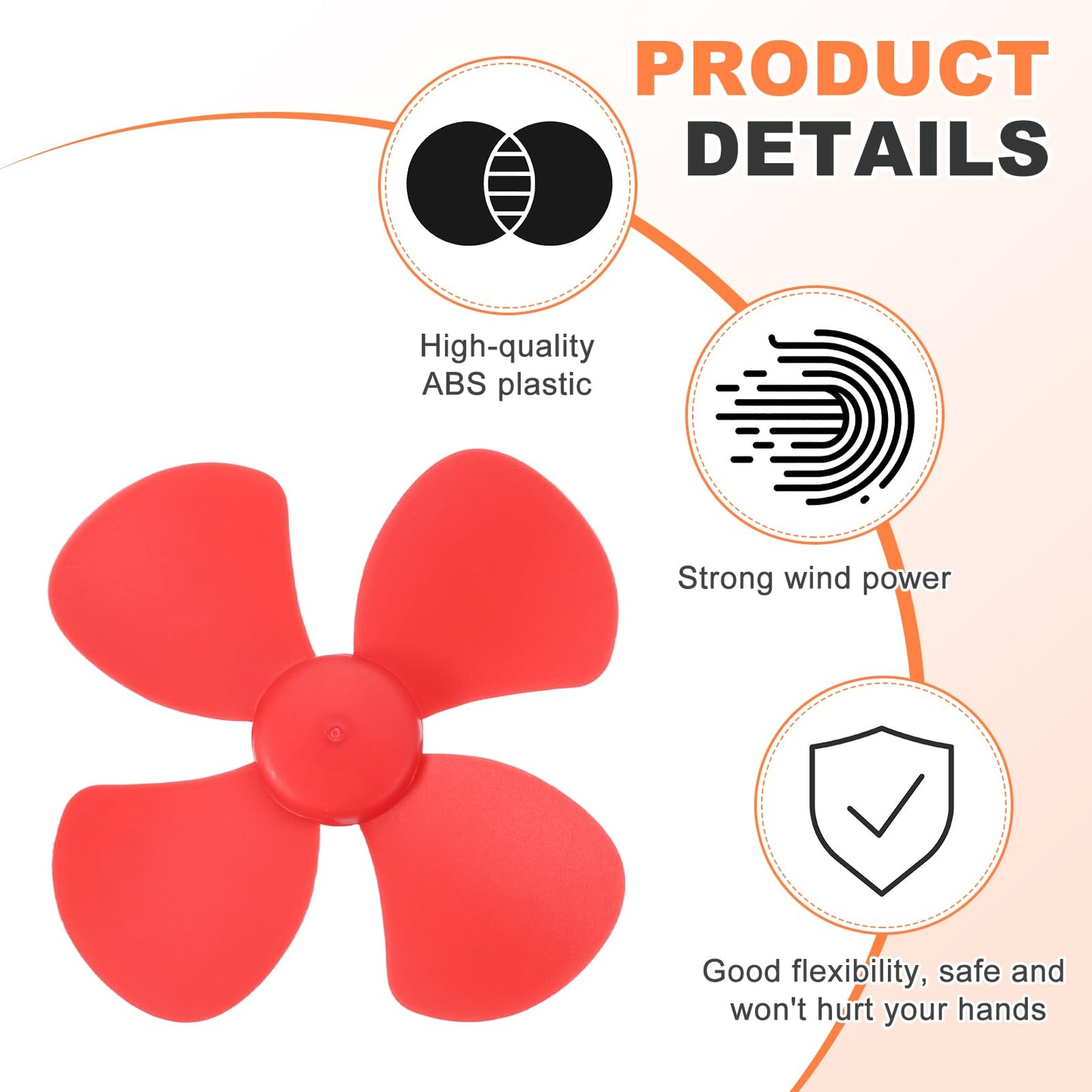 MECCANIXITY Plastic Propeller, Four-Blade Propellers 3" 2mm-Axis for Miniature Direct Current Motor Mini Fan Electric Remote Control Boats DIY Science (Red, Pack of 30)