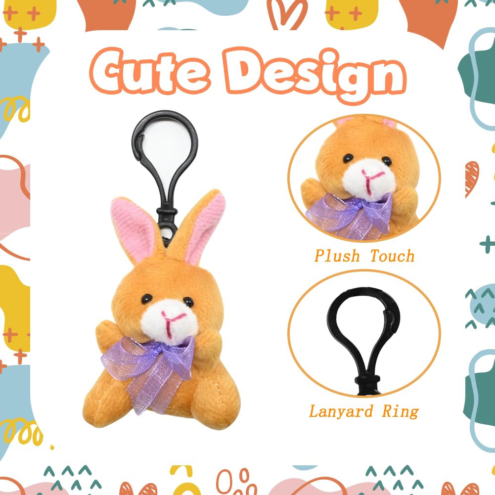 LUKBERA 28 Packs Stuffed Animal Keychains – Plush Animal Toy for Easter Egg Fillers Valentines Day Classroom Exchange Gifts, Party Favors