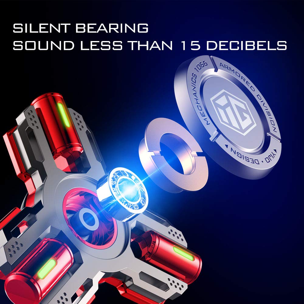 Fidget Spinners, Fidget Spinner Gifts for Adults and Teens, Stress Anxiety ADHD Relief Figets Toy, Metal Finger Hand Spinner Toys with Luminous Light, Spinner Absorb Solar Light Then Release in Dark