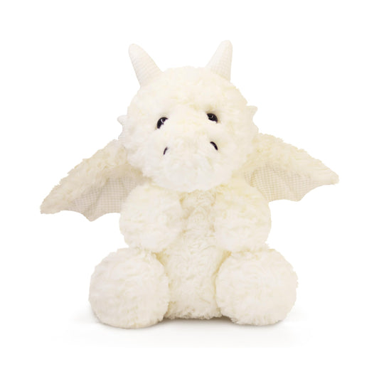 Soft Little Flying Dinosaur Stuffed Plush Pillow, Adorable White Dragon Plush Toy and Birthday Present for Kids, Adults and Collectors(White/11.8in)