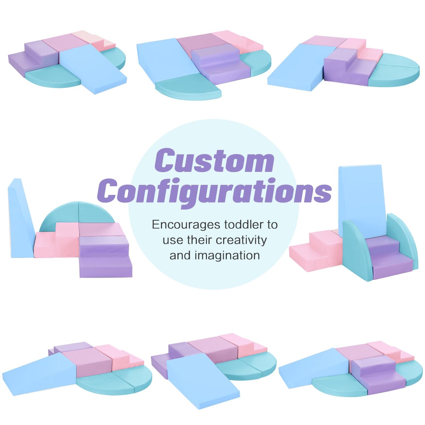 TODIBY 6-Piece Foam Climbing Blocks for Toddlers: Colorful Climbing Gym PU Leather Baby Foam Building Blocks Indoor Toy