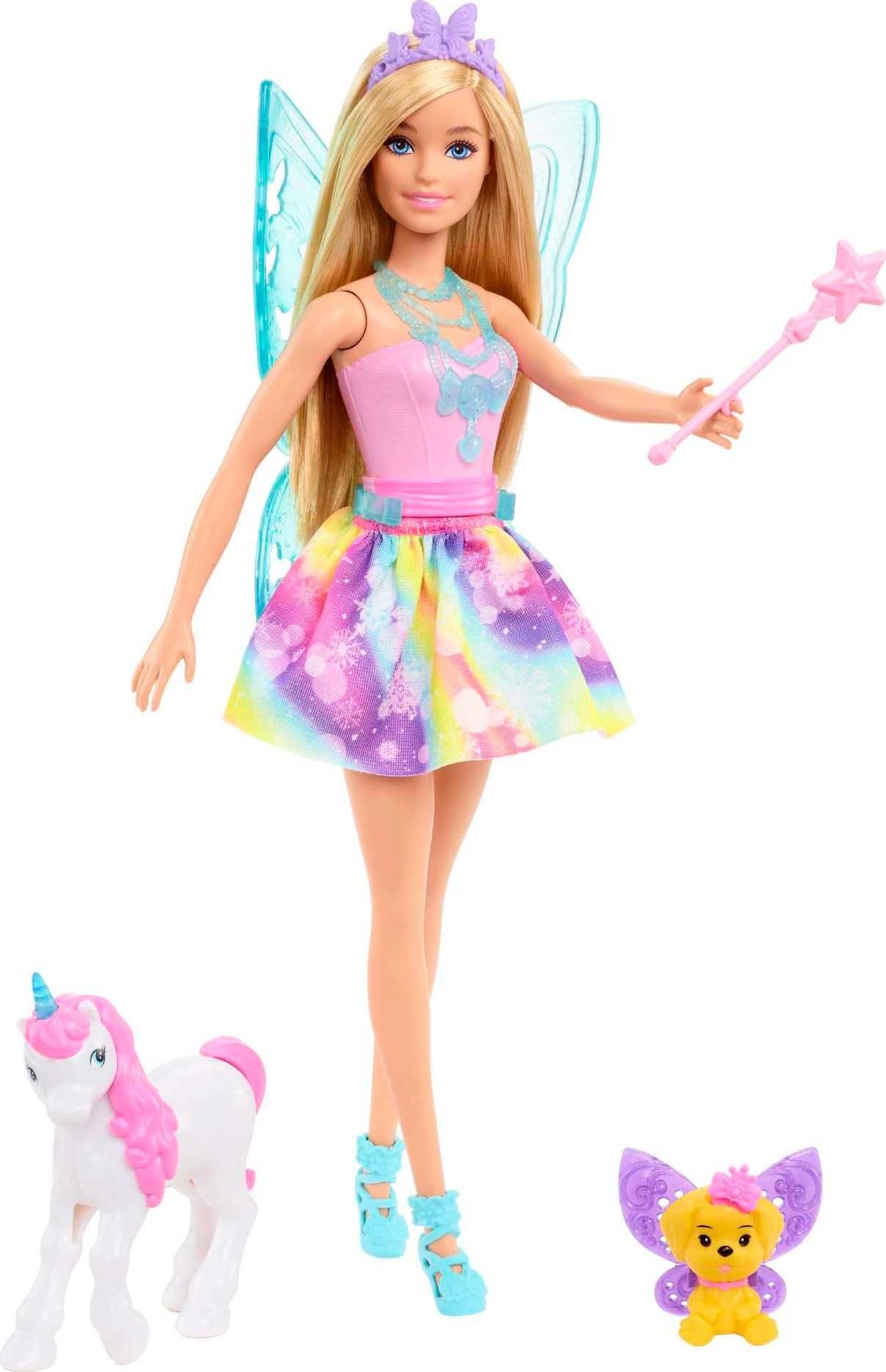 Barbie Dreamtopia Advent Calendar, Fantasy-Themed with 24 Surprises, Daily Toys Include Barbie Fashion Doll, Pets, Clothes & Accessories Like Mermaid Tail & Wings