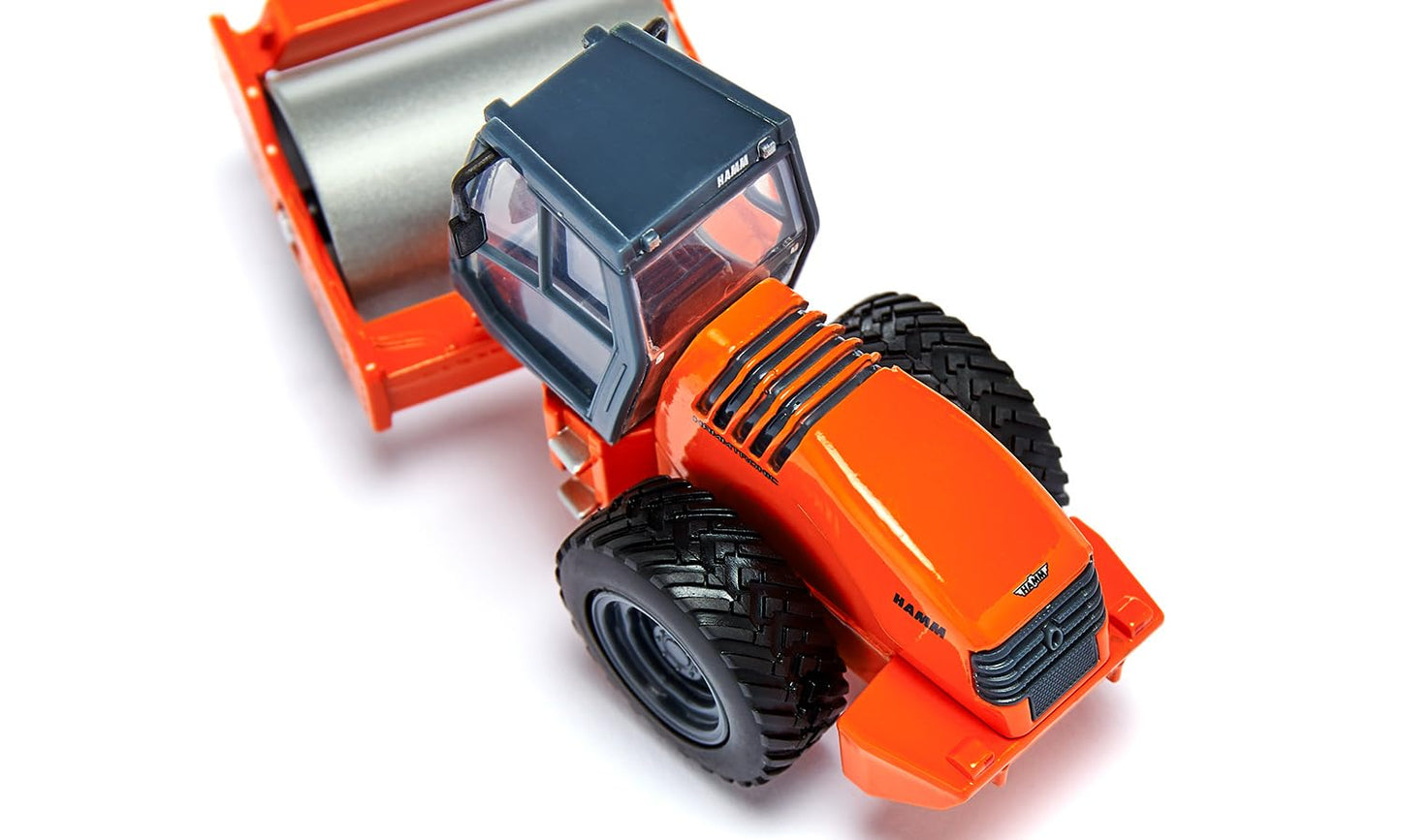 Siku 3530, Single-Drum Compactor, 1:50 Scale, Metal/Plastic, Orange, Rotating Roller