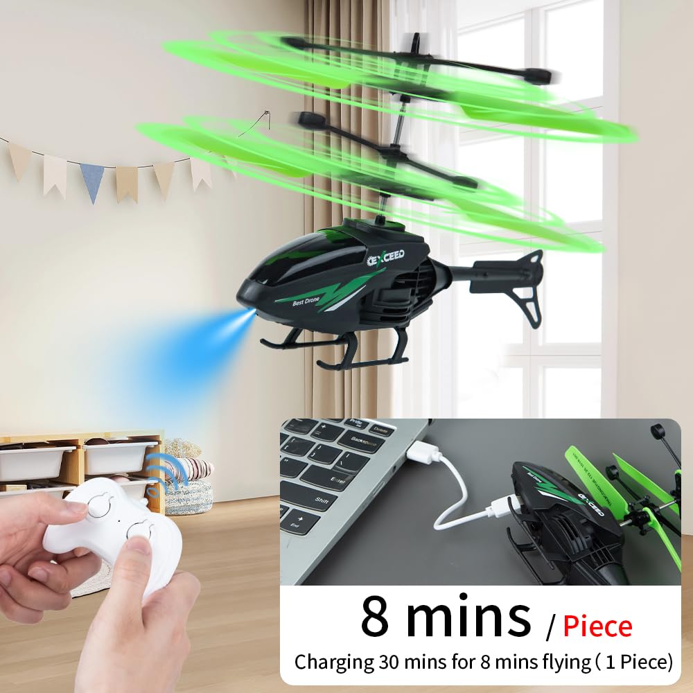 RC Helicopter, Remote Control Helicopter Toy for Kids with 10Mins Flight, Gesture Sensing Indoor Flying Helicopter Toys,3 Pack RC Airplane for Kids with Light,Birthday Gifts for Boys and Girls