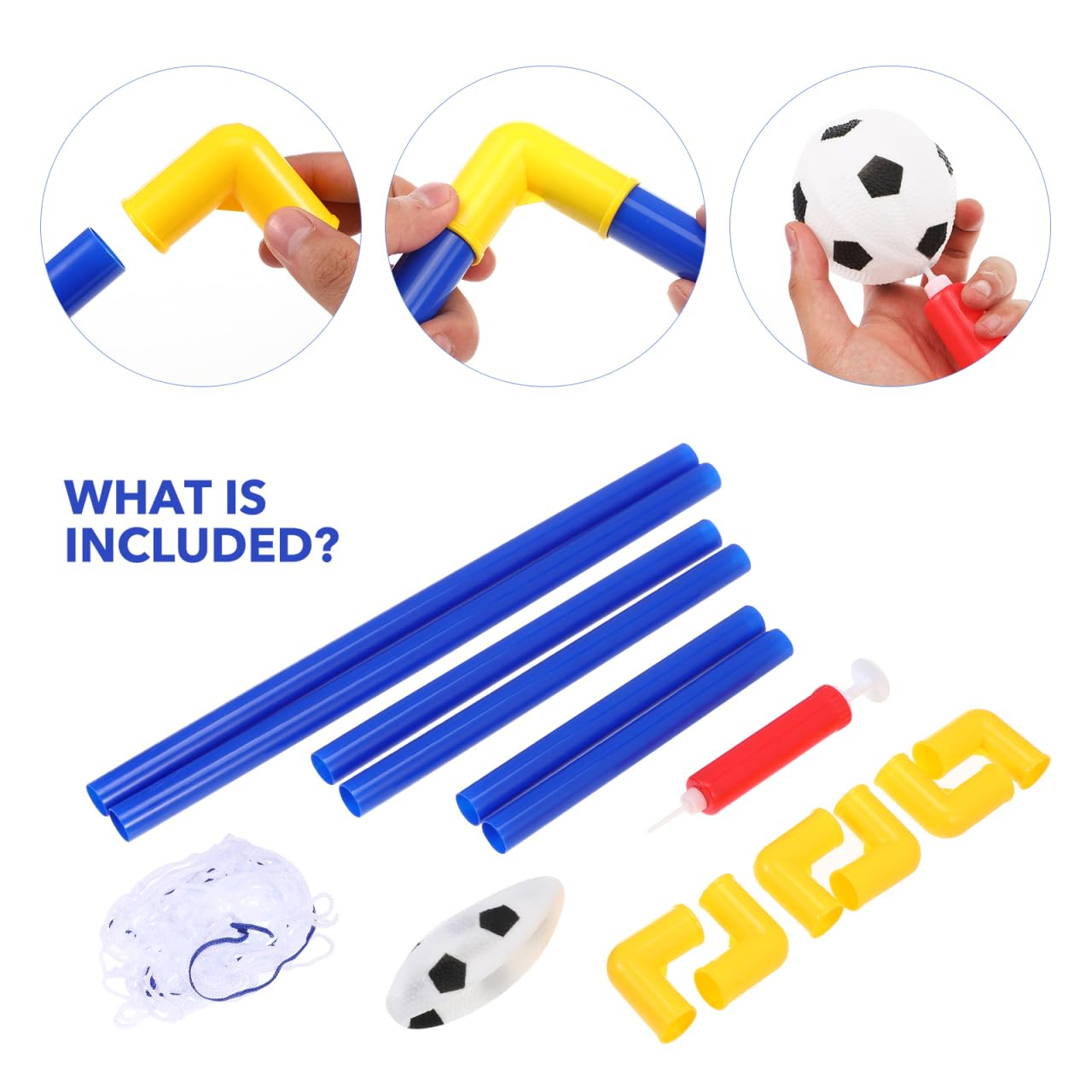 SAFIGLE Soccer Goals for Backyard：Portable Mini Soccer Ball Goals with Ball and Pump - Training Equipment for Kids 3-14 Practice,Outdoor Sports Game 44.7 X 31.8 X 25.2 Cm