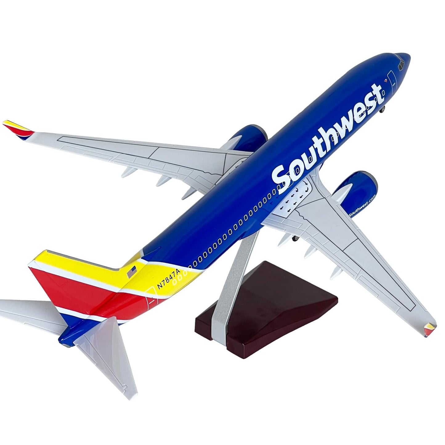 Mahfisj 1/80 Scale B737 Model 18 Inches 737 Model Airplane Kit with LED Lights, Ideal Collection for Adults