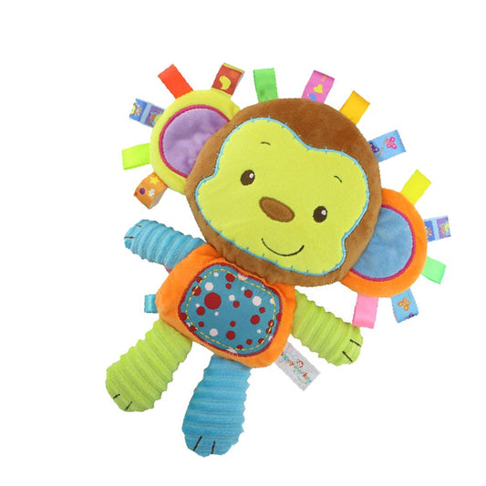 StoHua Monkey Taggie Activity Blanket and Sensory Toy Baby Gifts for Newborns Baby,Infant,Lovey Soft Toy - Clam Down and Play Your Baby, Baby taggy Toy