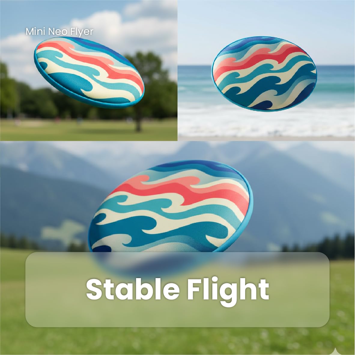 Soft Flying Disc Toy, Mini Lightweight SBR Foam Flyer, Flexible Safe Catch Frisbee for Indoor Outdoor Play (C)