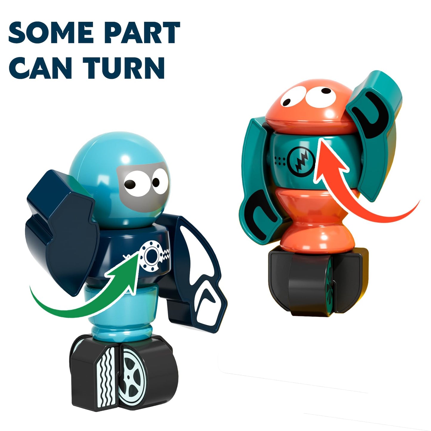 TEMI Magnets Robot Toy for 3 4 5 6 7 Year Old Boys - Transform Toys Planet Magnet Building Toys Stacking for Toddler, Learning Educational Christmas and Birthday Gifts for Kids Ages 3-7