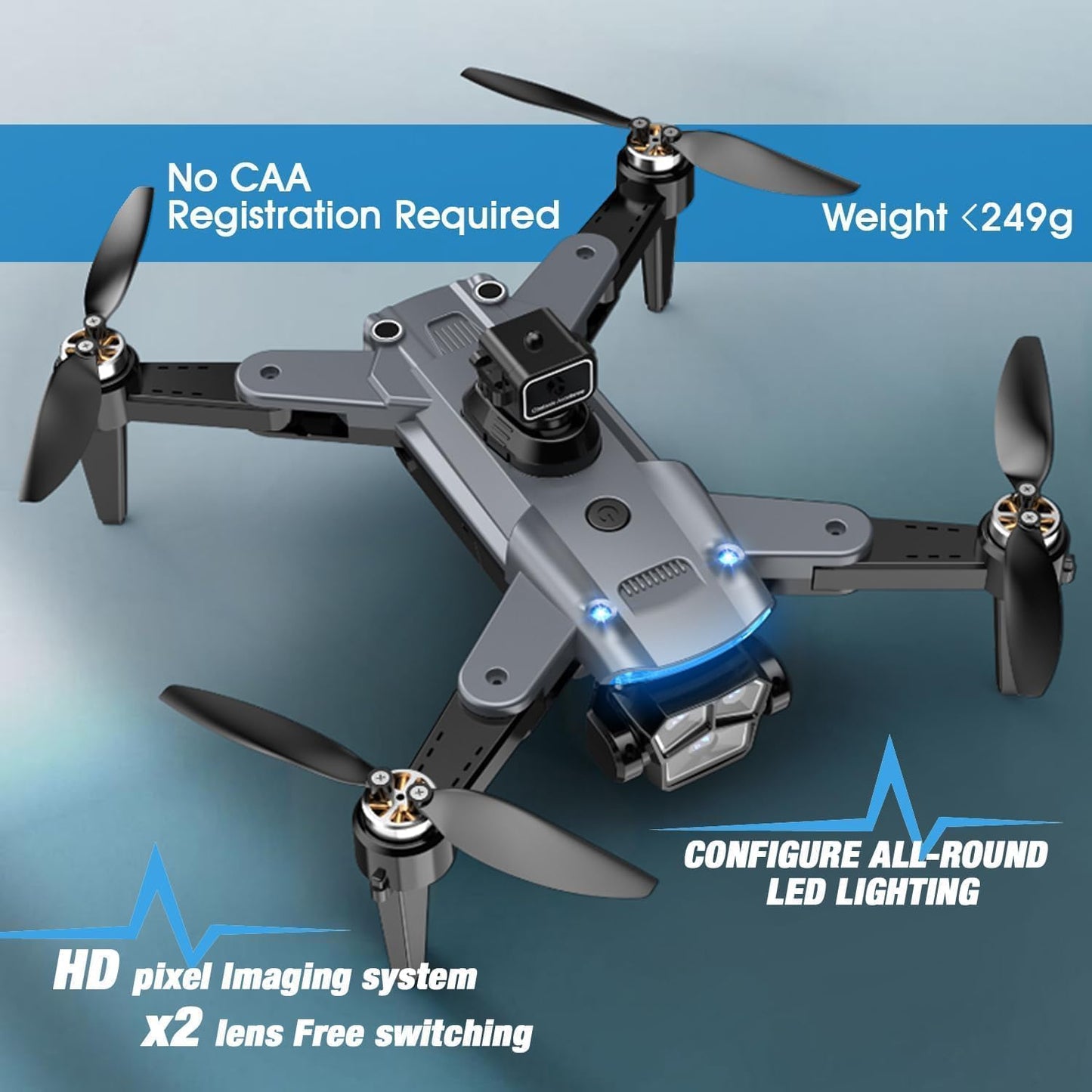 Drone with Camera for Beginners and Adults 4K, Foldable Remote Control Quadcopter, Altitude Hold, One Key Start, 3D Flips, 2 Batteries