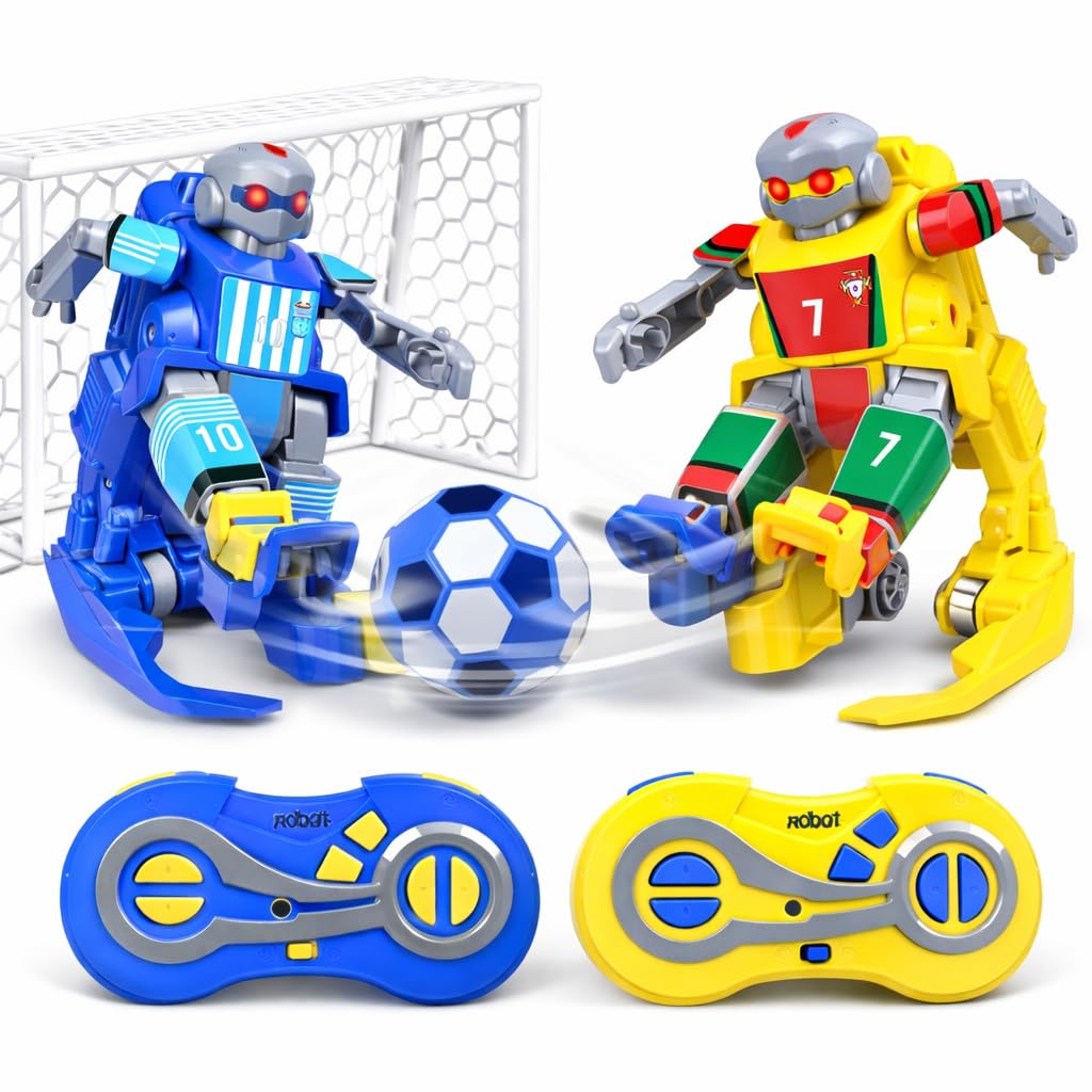 ANTSIR Remote Control Soccer Robot Toy, 2.4G Rechargeable RC Football Player with Lob Shot and Long Shot, 2-Player Battle Interaction Games, Sports Birthday Gift for Boys Girls Age 8-16