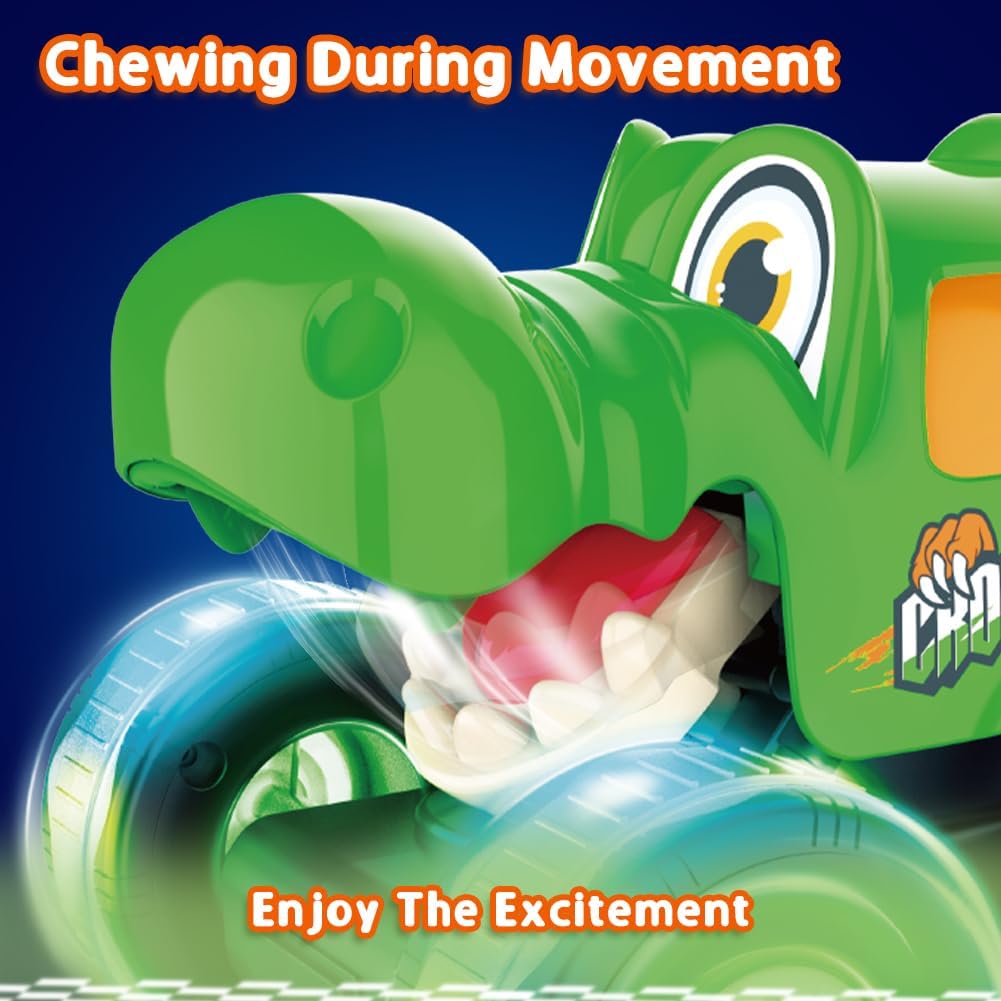 Monster Truck Toys, Light Up Monster Trucks for Boys Age 4-7, Toy Cars for Toddlers 1-3 with Shark Bull Crocodile Truck, Musical Press and Go Cars Kids Gifts for Birthday Easter Basket Stuffers