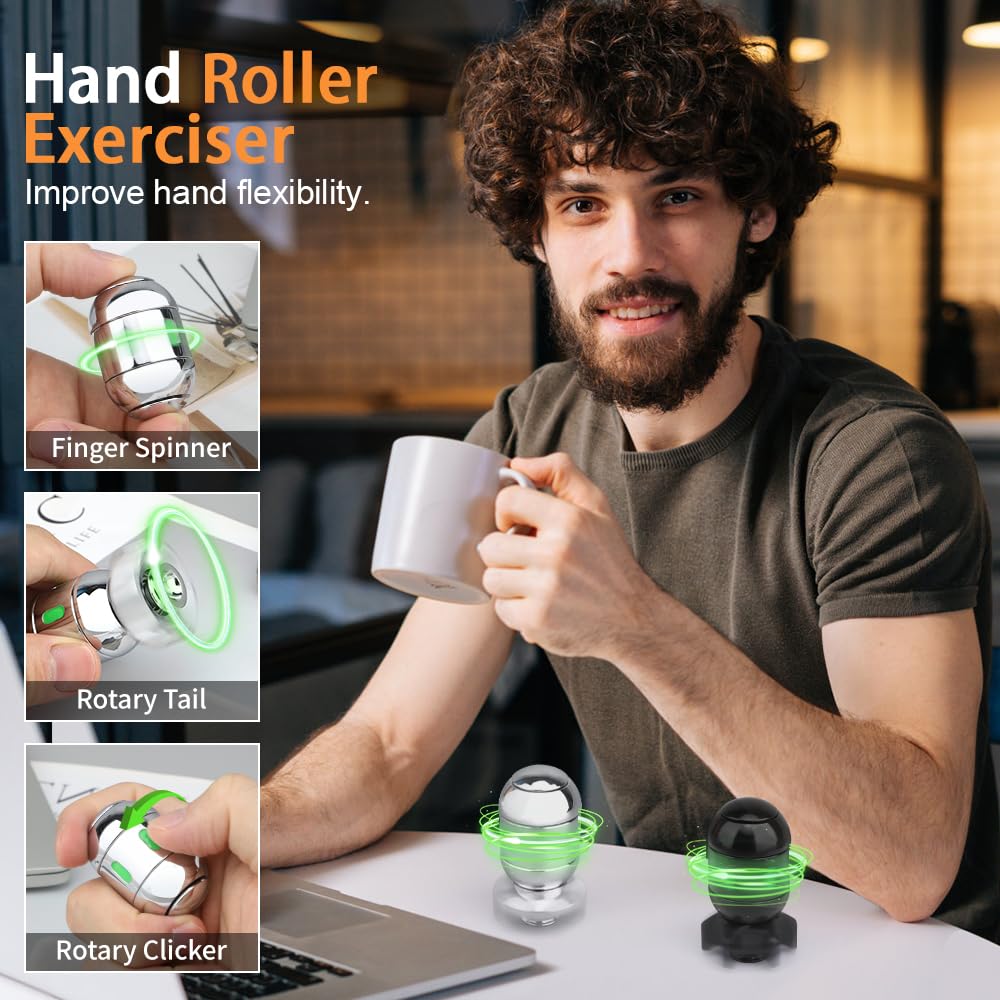 Atomic Bomb Fidget Spinner Toy, Glow in the Dark Desk Toy Decor, Metal EDC Fingertip Gyro, Stress Relief Gadget for Office Classroom, Novelty Gifts for Adults Dad Teens Men (with Carrying Case)