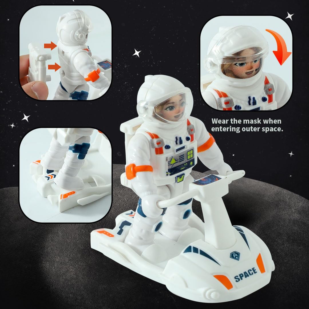 Wbzle Space Ship Toys for Kids, Rocket Toy Set with with Light Sound Spray Effect, Space Set Include Car, Rocket Launcher, Satellites, Outer Space Playset Series