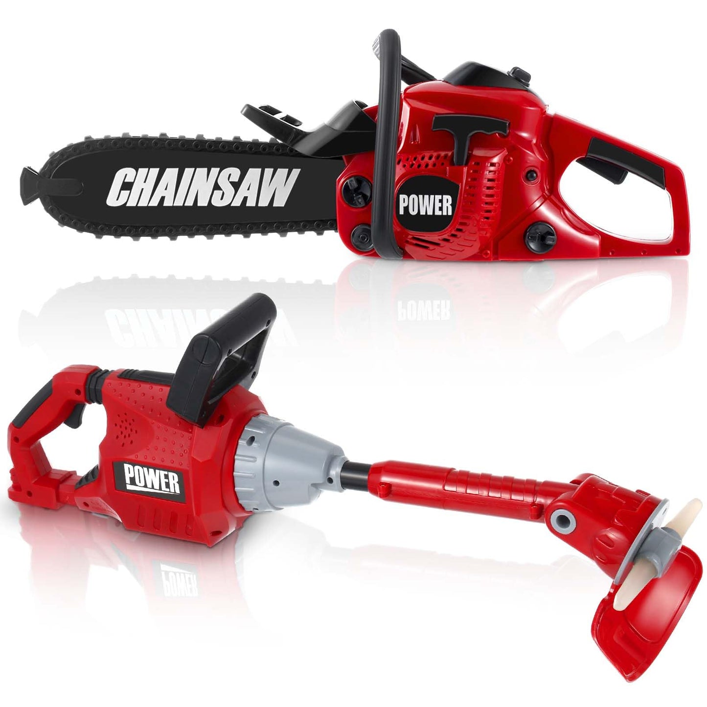 Arrowbash Toy Chainsaw & Kids Weed Trimmer Set for Kids, Battery Powered with Sounds, 2 Pcs Gardening Toy Gift for Boys & Girls