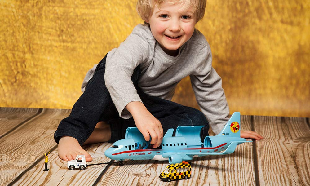 Siku 5402, Airliner with Accessories, Plastic, Light Blue, Multifunctional, Can be Combined Models of The Same Scale