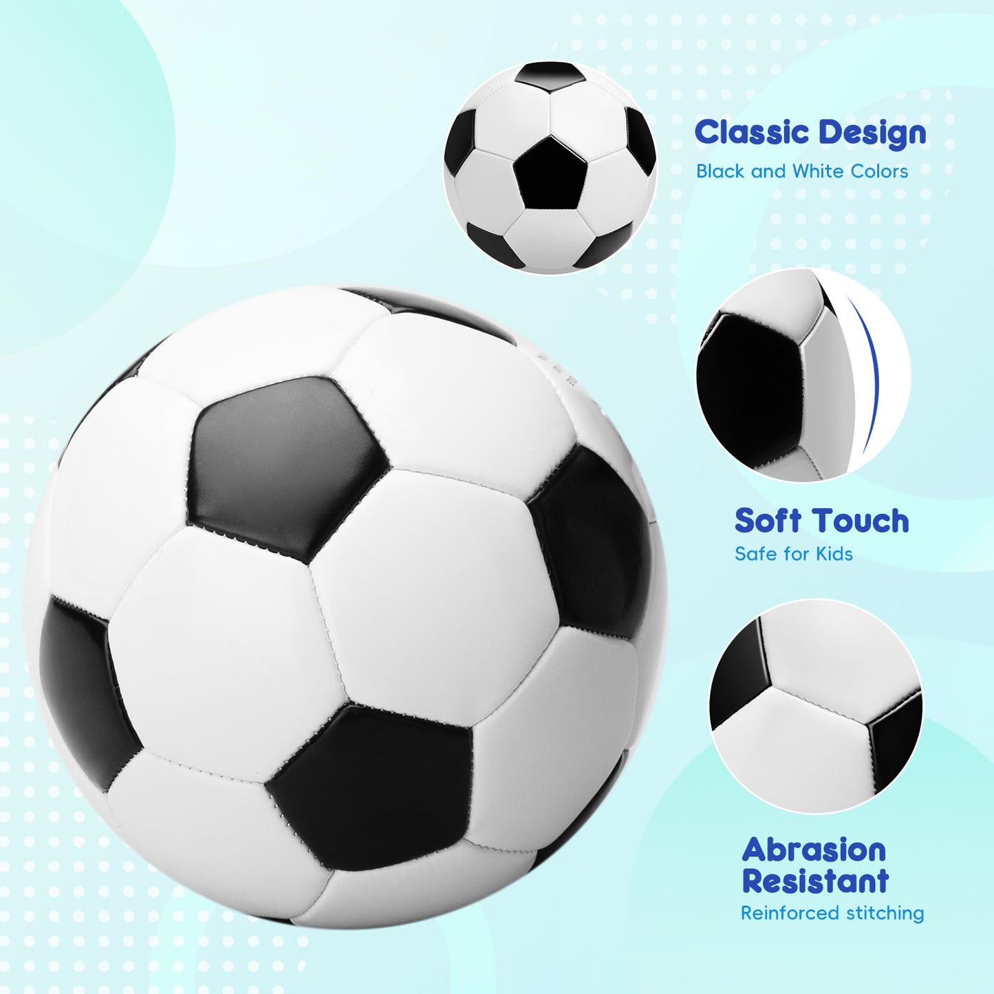 EVERICH TOY Kids Soccer Ball Size 3, Classic Soccer Ball Size 3 for Toddlers & Kids, Indoor Outdoor Play Toys, Great Present for Boys & Girls 3 4 5 6 7 8 Years Old