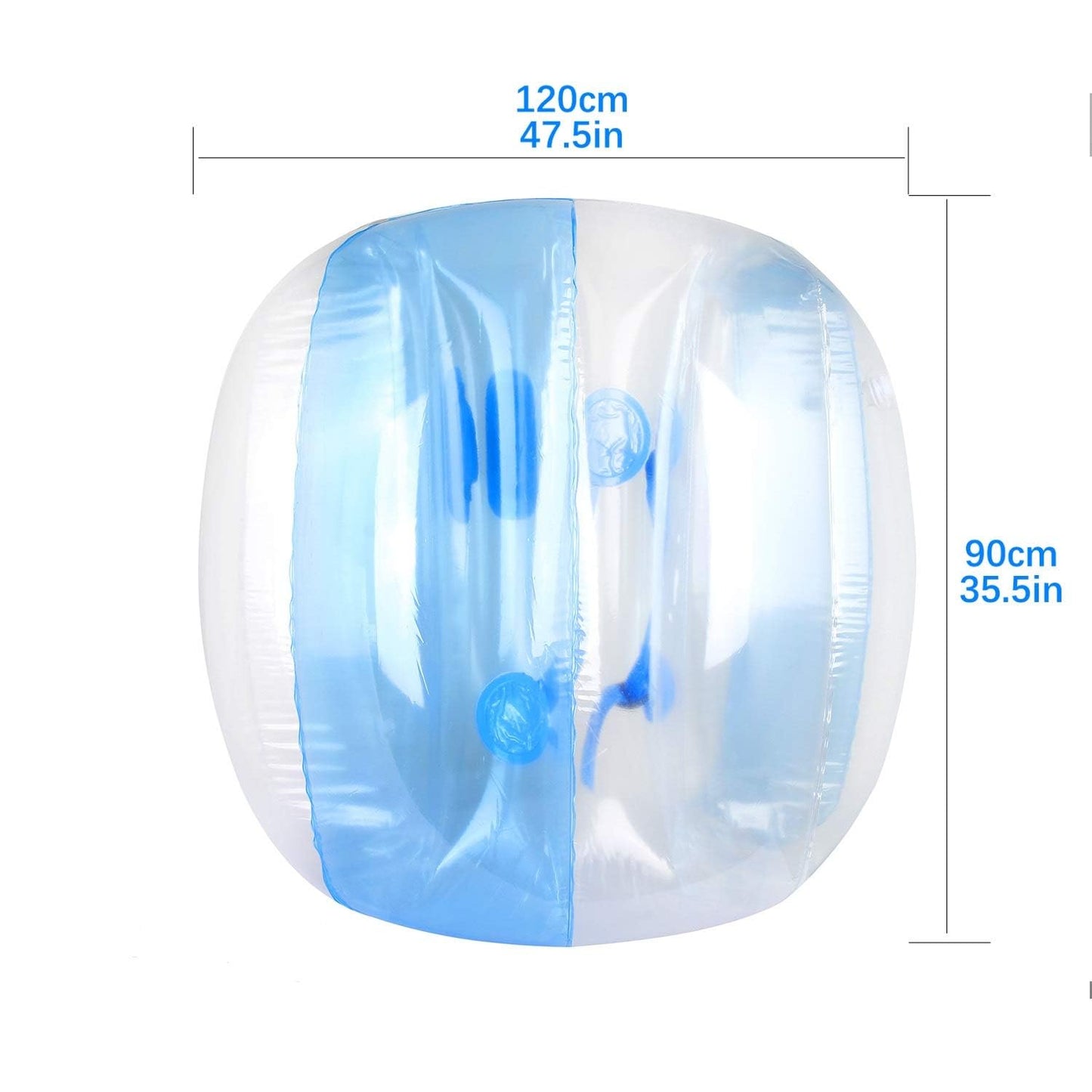 Inflatable Bumper Balls for Adults Human Hamster Balls for Adults Inflatable Lawn Game Ball 0.3mm Ultra-Thick PVC Toys Body Bumpers Ball Full Body for Outdoor Team Gaming Play (1PC (4FT Blue+White))