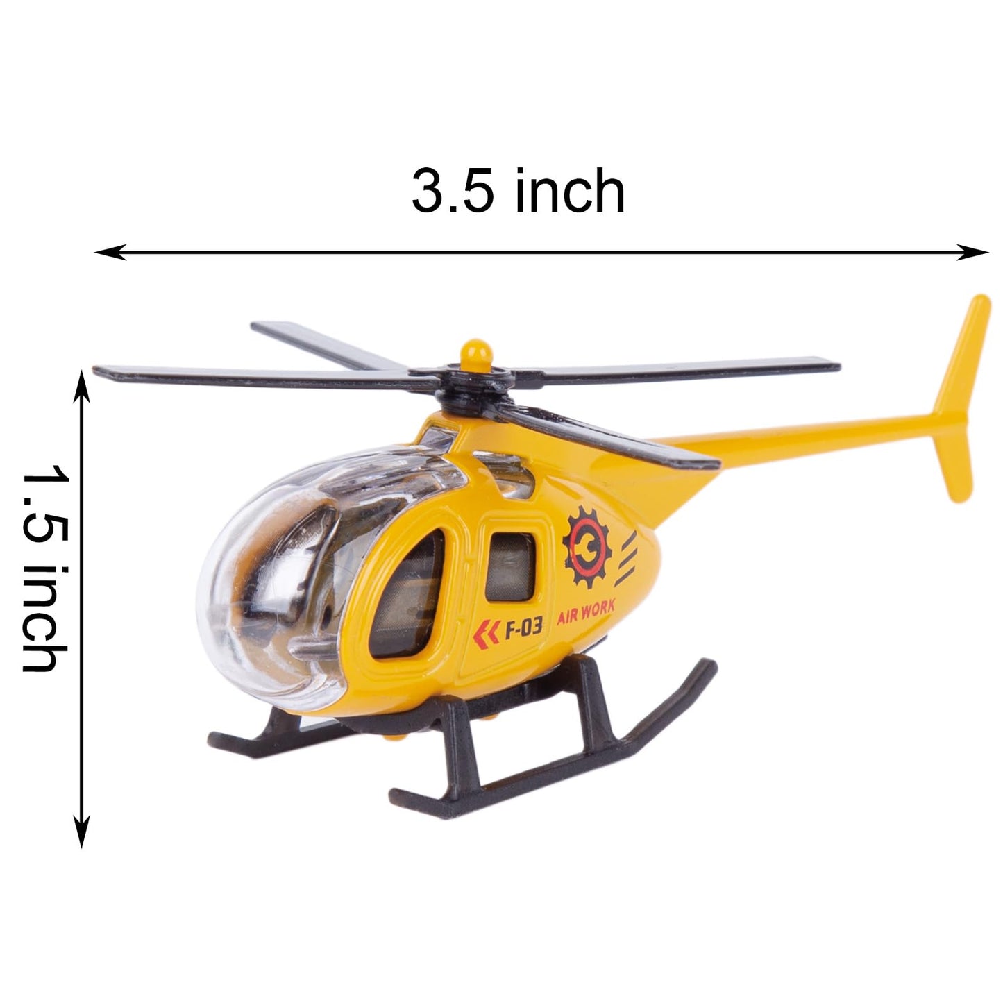 Alloy Mini Helicopters Model Toy - Police, Fire, Engineering Work, Military Helicopter - Diecast Helicopters with Spinning Propellers, Birthday Party Favors for Kids (8)