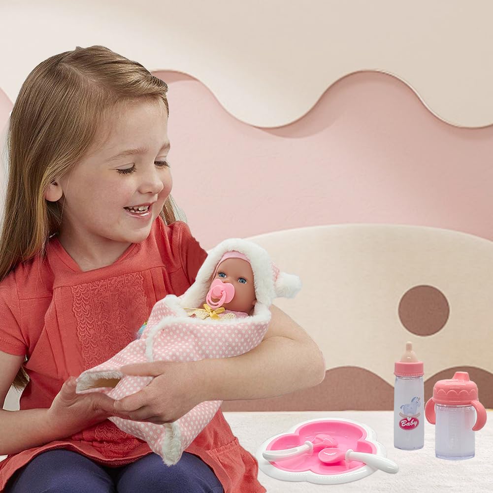 Ferberbears Baby Doll with Accessories Soft Blanket 12 Inch Baby Dolls for Toddlers 1-3-5 Years Old Girl Gifts Playset Toy