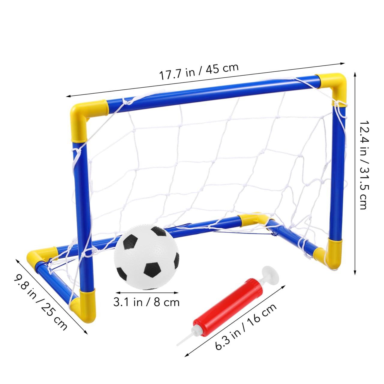 Kisangel Mini Soccer Goal Set for Kids 8-12 Indoor Outdoor Foldable Football Goal Door Lightweight Plastic Soccer Net for Backyard Training and Family Sports 12.5X17.6X9.9 Inches