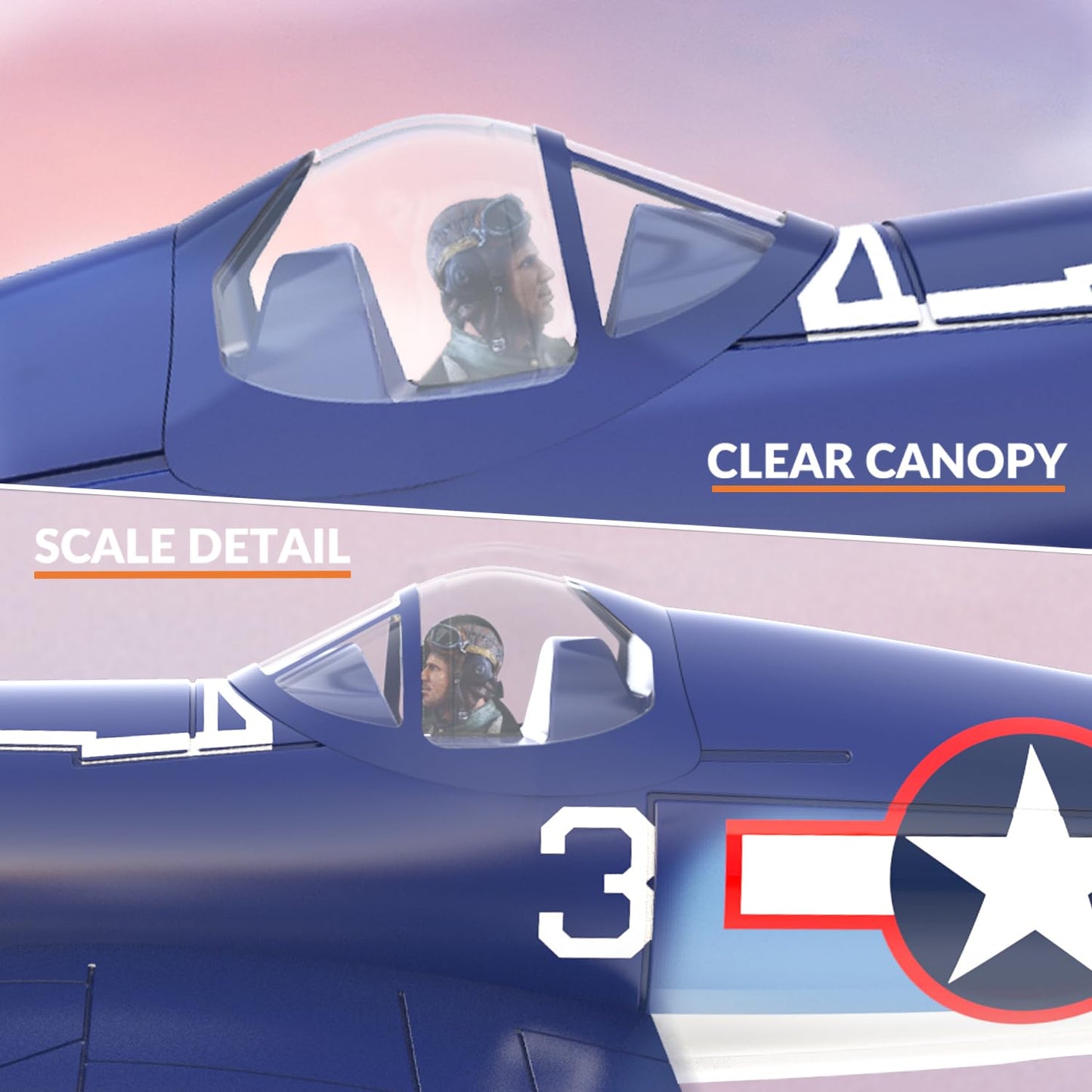 RCkuler RC Planes for Adults, 4 Channel RTF F4U Corsair RC Airplanes Fighters with 6-Axis Gyro, 3 Flight Modes and One-Key Aerobatic Function, Wingspan 400mm, Suitable for Outdoors and Gifts
