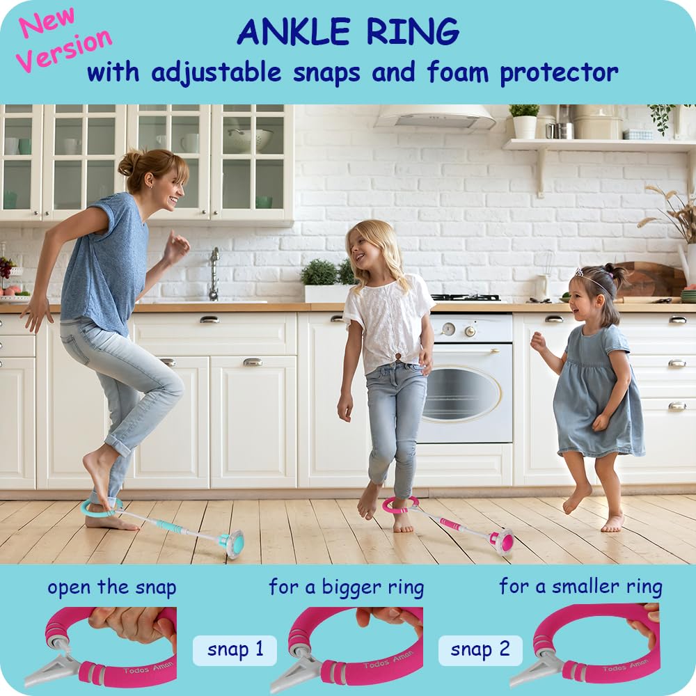 Rocket Flashing LED Ankle Skip Fun Cool Jumping Gift for Ages 5 6 7 8 9 10+ Kids NO Battery Charging Needed Family Exercise Fitness Coordination Balance Extra Energy Burning (Purple, 1-Pack)