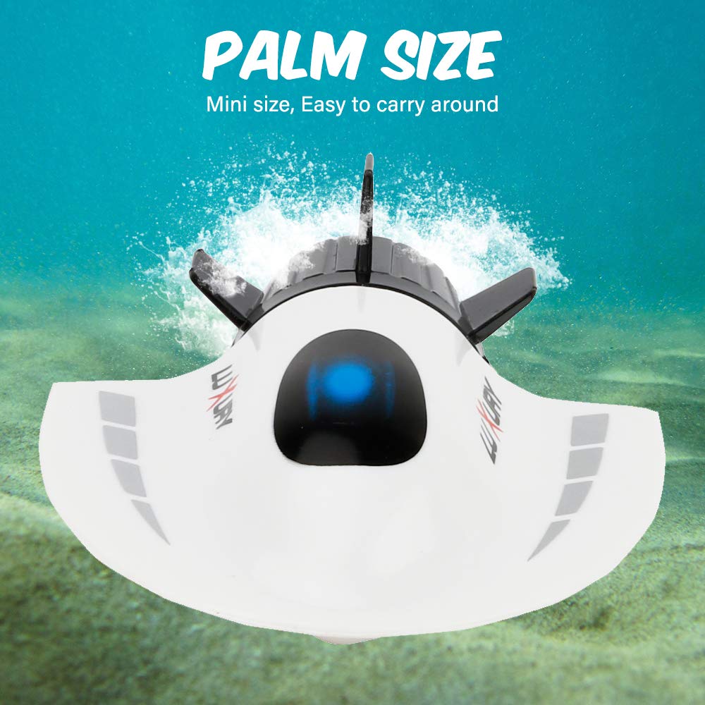 GoolRC Mini RC Submarine Boat, Remote Control Waterproof Diving Toy (White)
