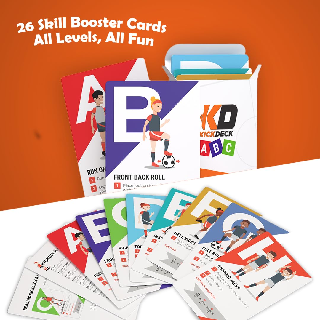 UVU Training KickDeck ABC Soccer Cards for Kids 4+ | Fun Alphabet Soccer Drills for Footwork, Ball Control & Coordination | Screen-Free Practice at Home & Outdoors