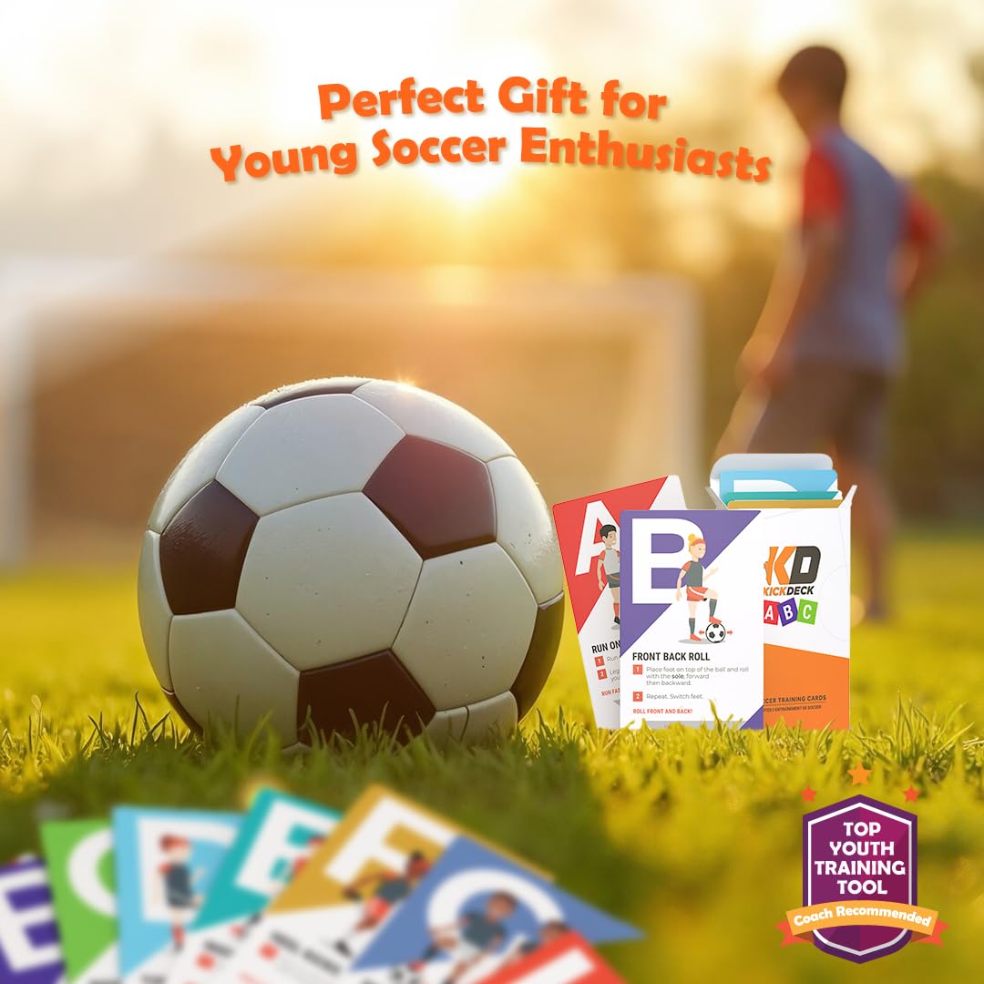 UVU Training KickDeck ABC Soccer Cards for Kids 4+ | Fun Alphabet Soccer Drills for Footwork, Ball Control & Coordination | Screen-Free Practice at Home & Outdoors